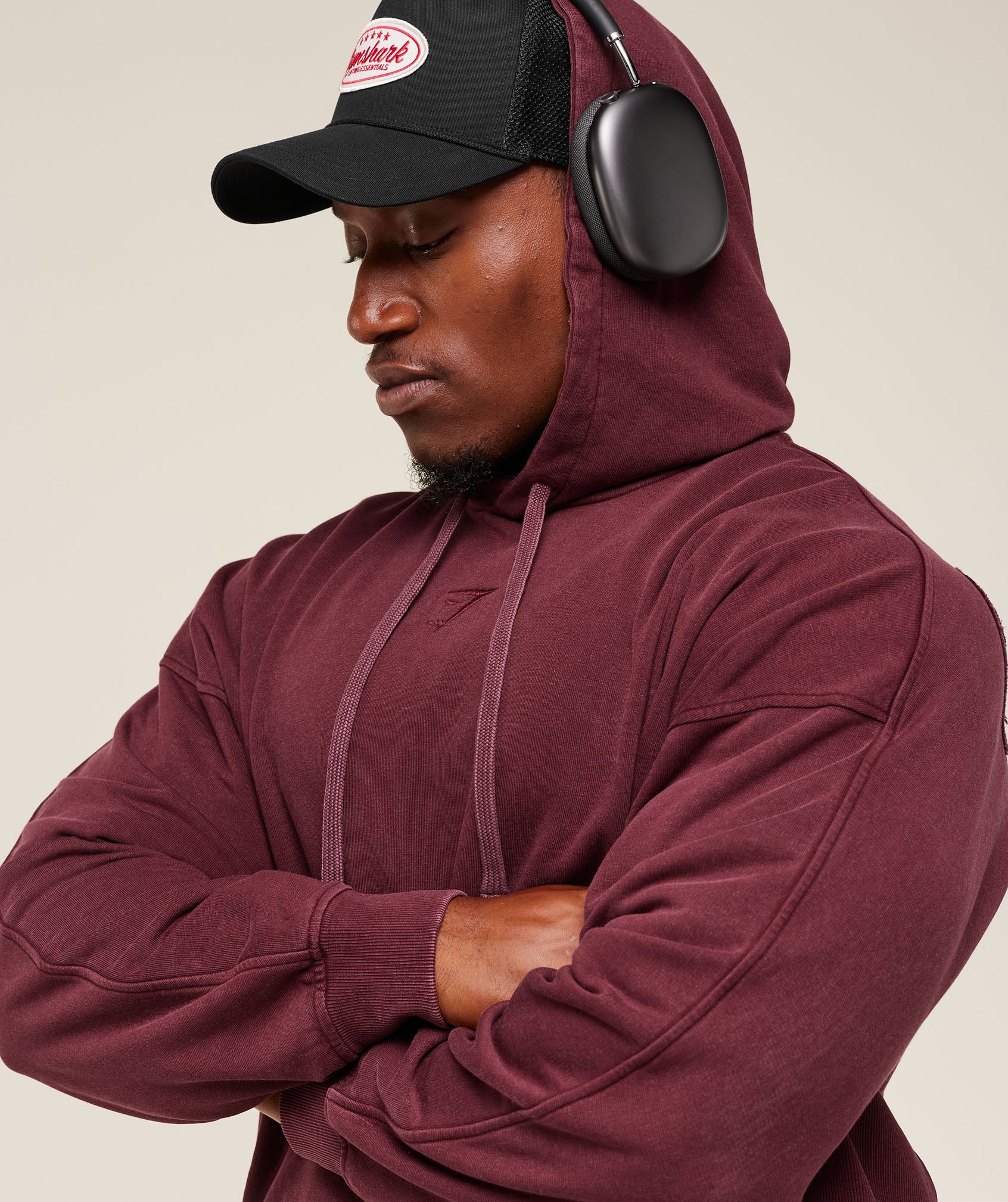 Gymshark Power Washed Hoodie - GS Rich Maroon - Image 6