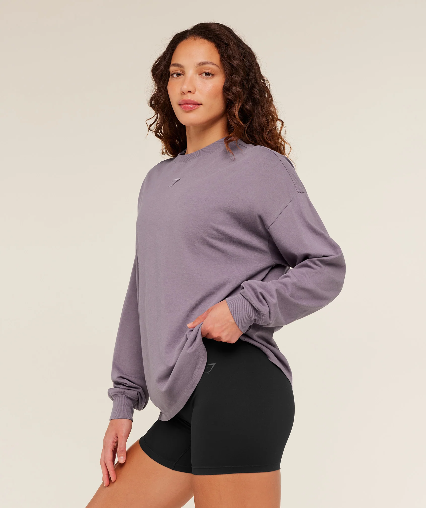 Gymshark Power Washed Long Sleeve Top -  Dusk Purple/Acid Wash - Image 3