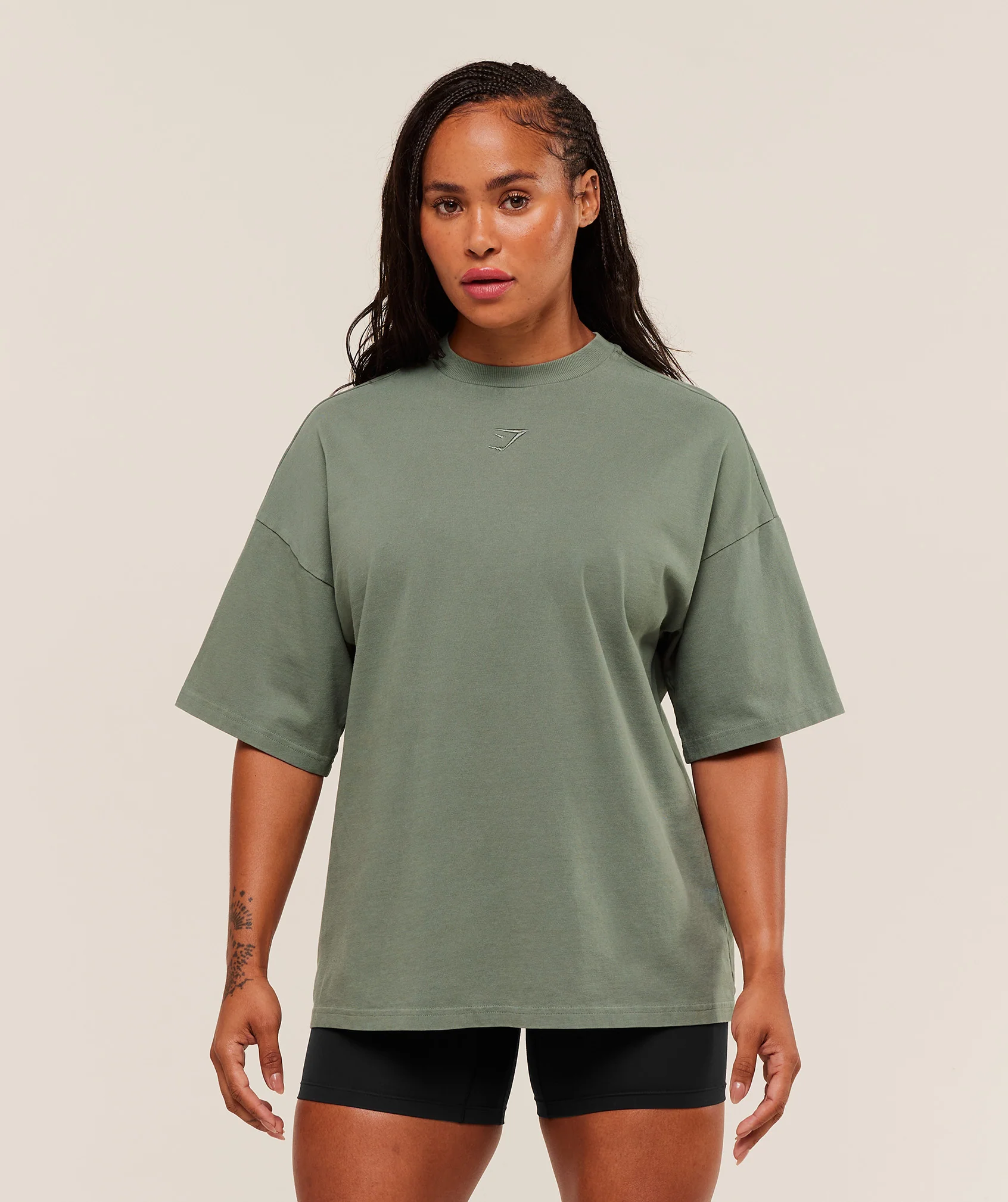 Gymshark Power Washed Oversized T-Shirt - Unit Green/Acid Wash - Image 2