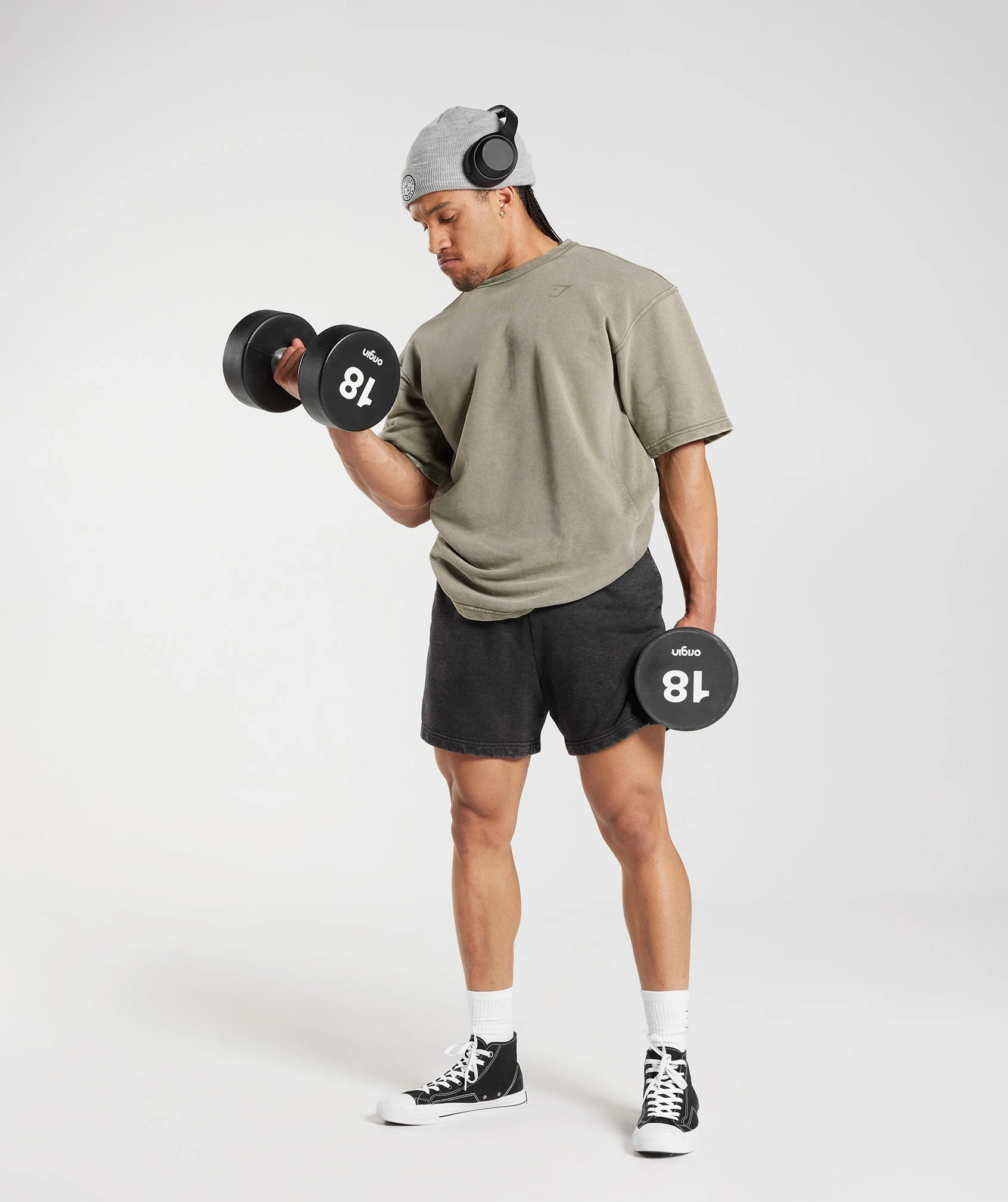 Gymshark Power Washed Short Sleeve Crew - Ecru Brown - Image 4