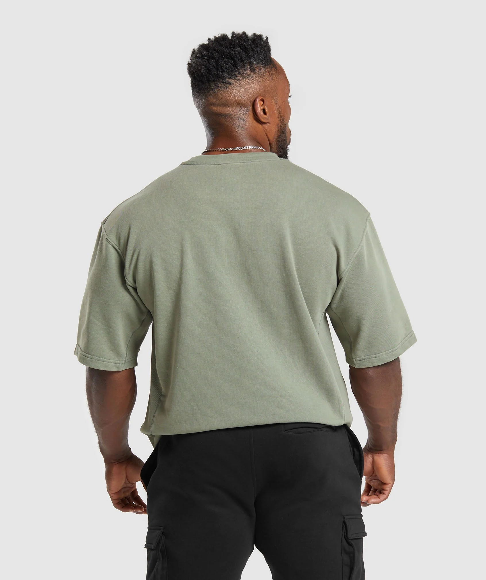 Gymshark Power Washed Short Sleeve Crew - Dusk Green - Image 2