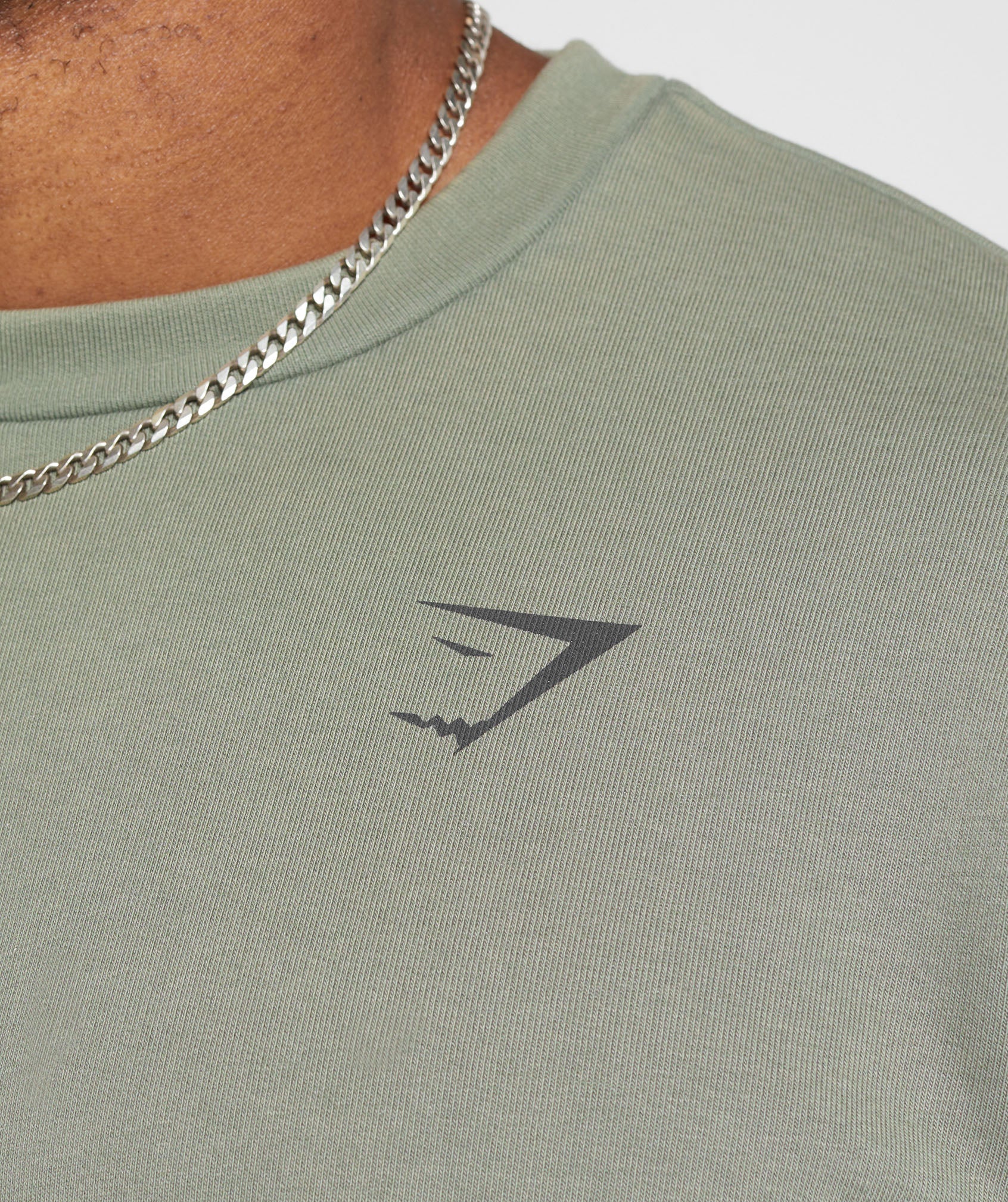 Gymshark Power Washed Short Sleeve Crew - Dusk Green - Image 5