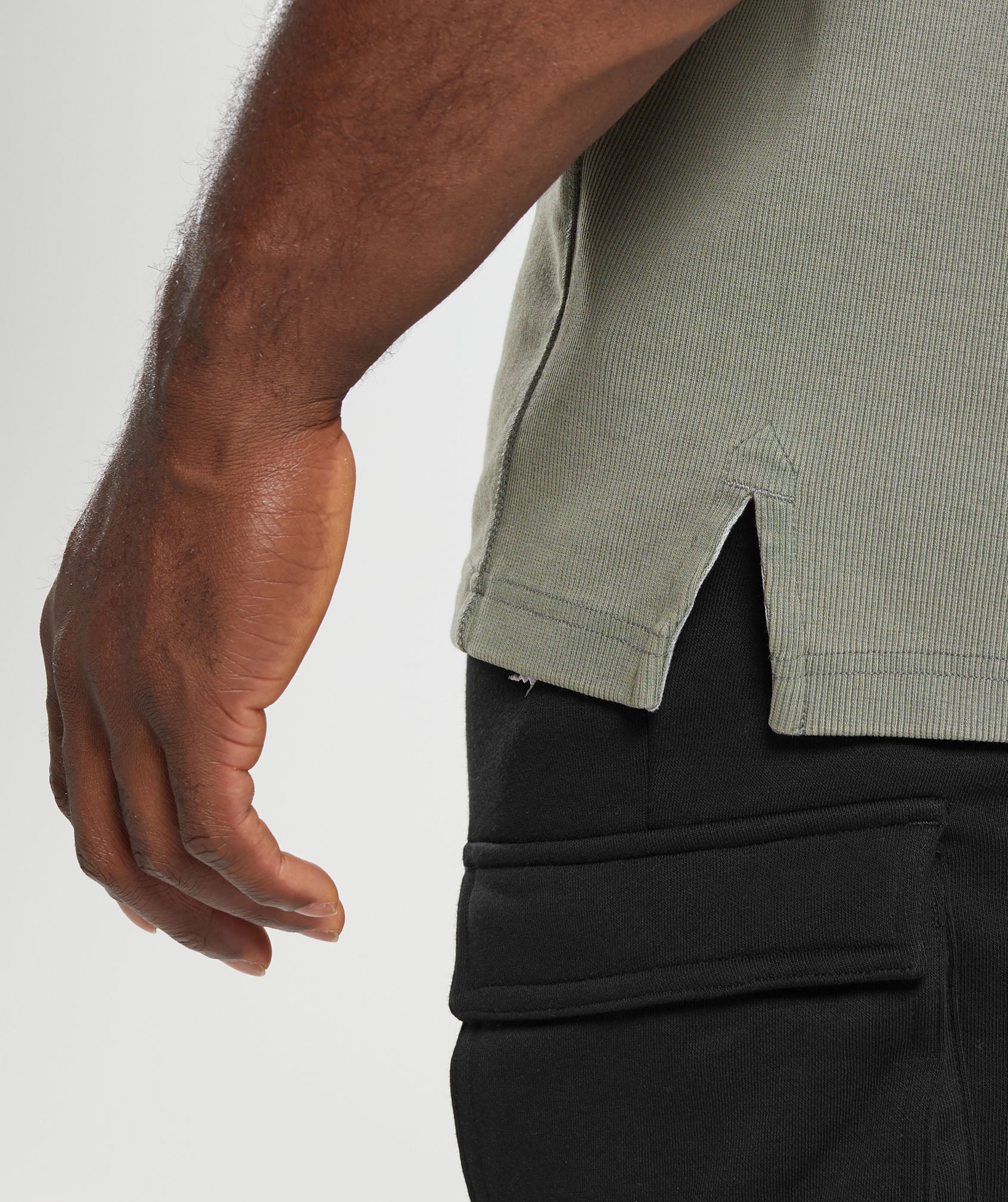 Gymshark Power Washed Short Sleeve Crew - Dusk Green - Image 6