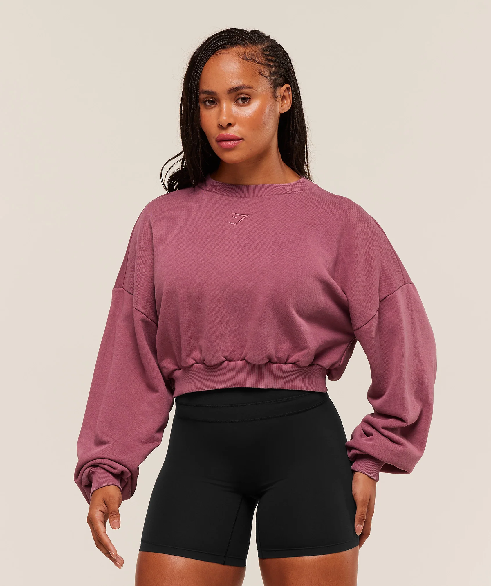 Gymshark Power Washed Sweat Top - Reset Pink/Acid Wash Small Ball - Image 2
