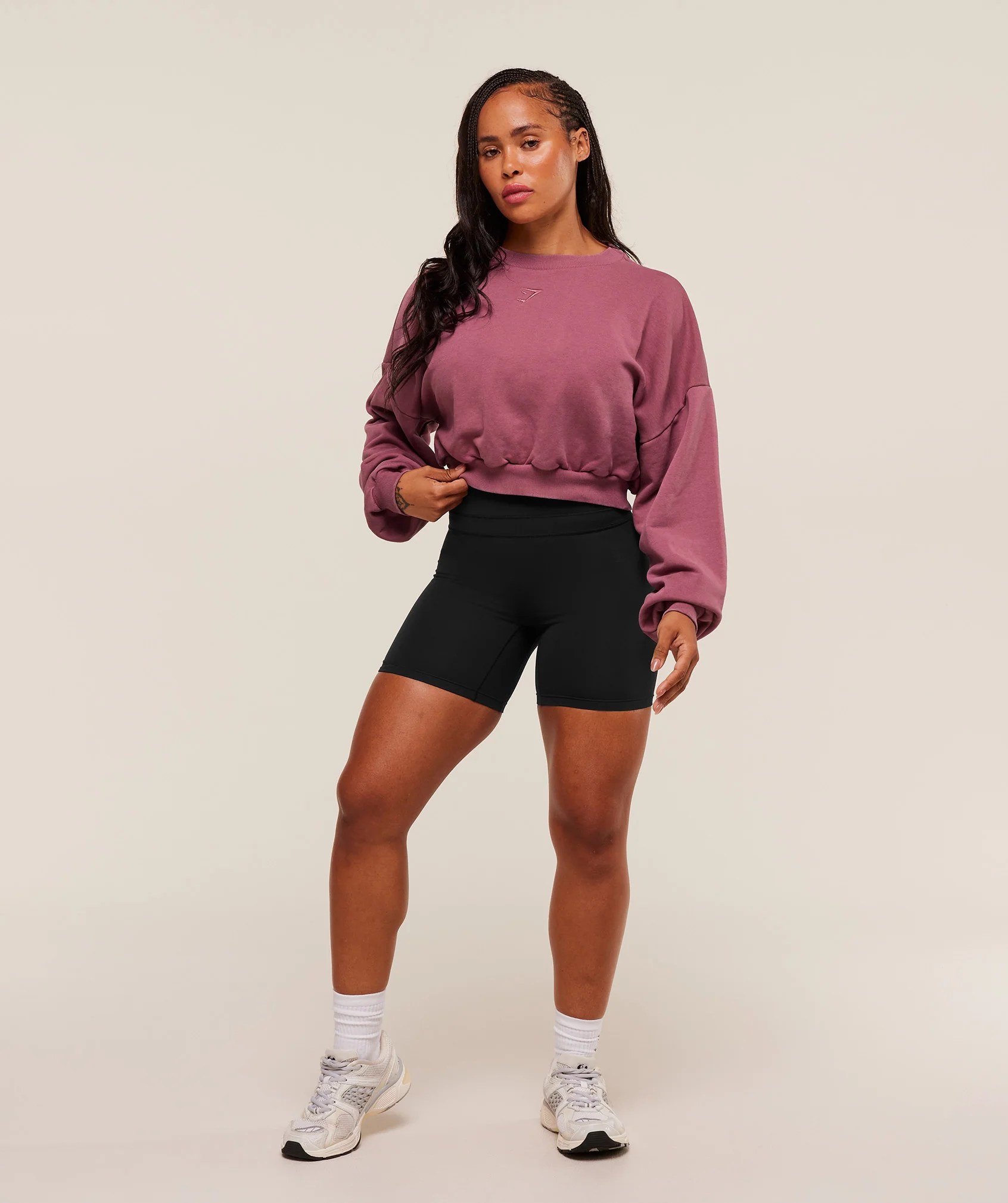 Gymshark Power Washed Sweat Top - Reset Pink/Acid Wash Small Ball - Image 4
