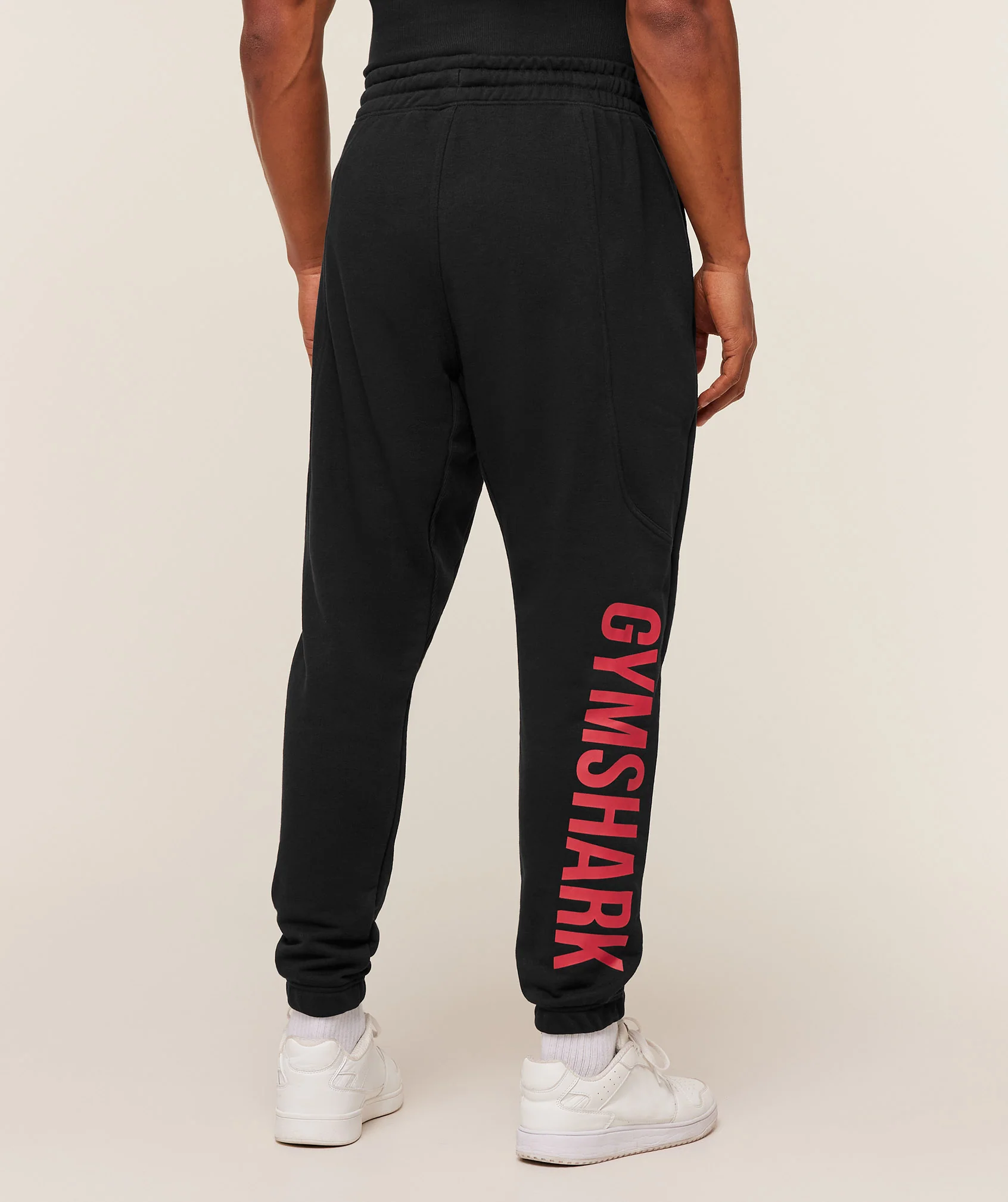 Gymshark Power Wordmark Joggers - Black/Conditioning Red - Image 2