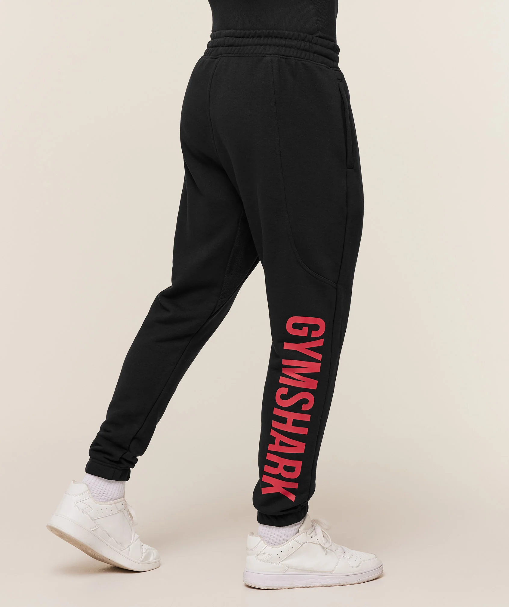 Gymshark Power Wordmark Joggers - Black/Conditioning Red - Image 3
