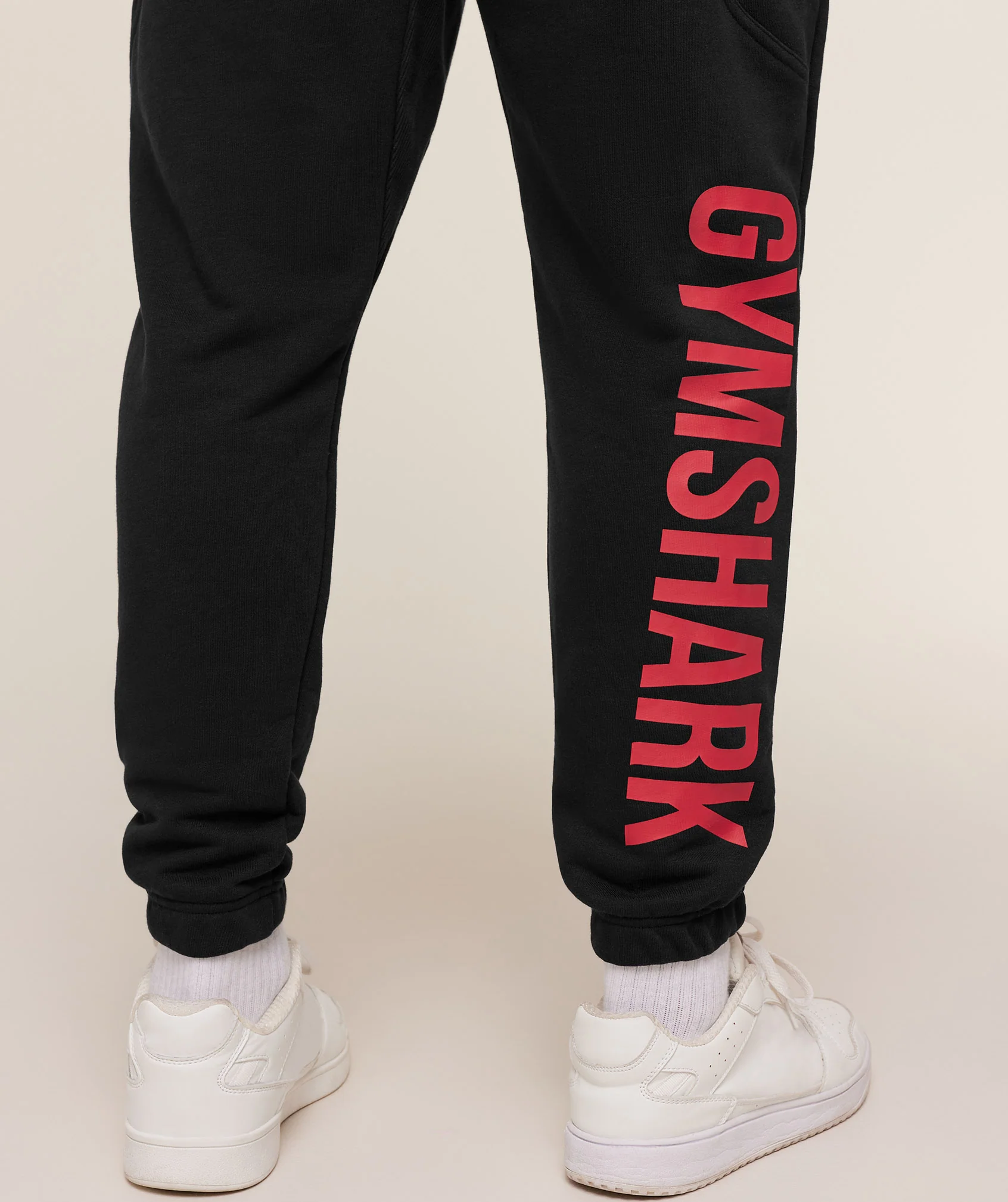 Gymshark Power Wordmark Joggers - Black/Conditioning Red - Image 6
