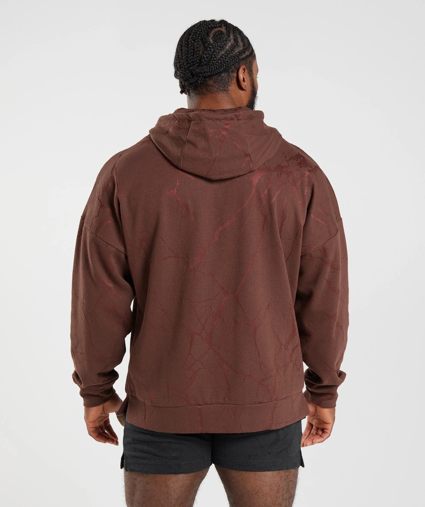 Gymshark Power Zip Hoodie - Cherry Brown Print - Image 2