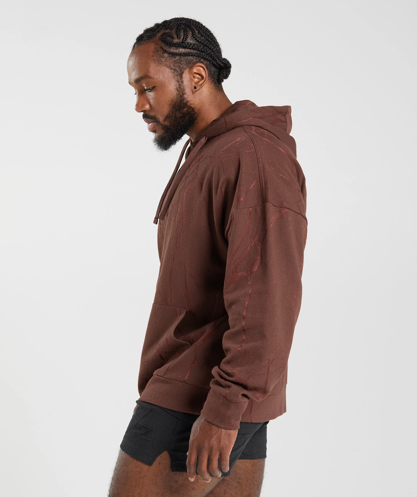 Gymshark Power Zip Hoodie - Cherry Brown Print - Image 3