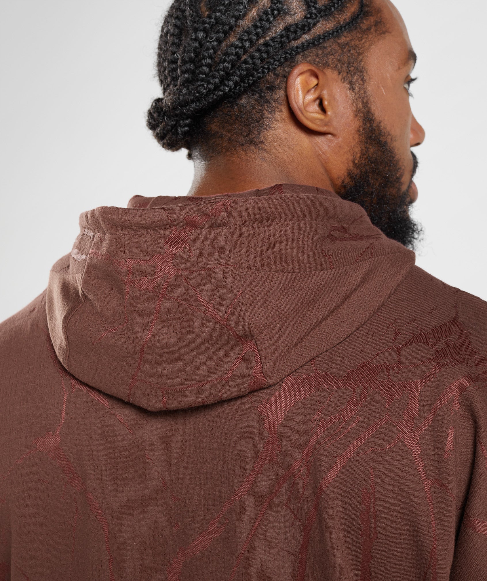 Gymshark Power Zip Hoodie - Cherry Brown Print - Image 5