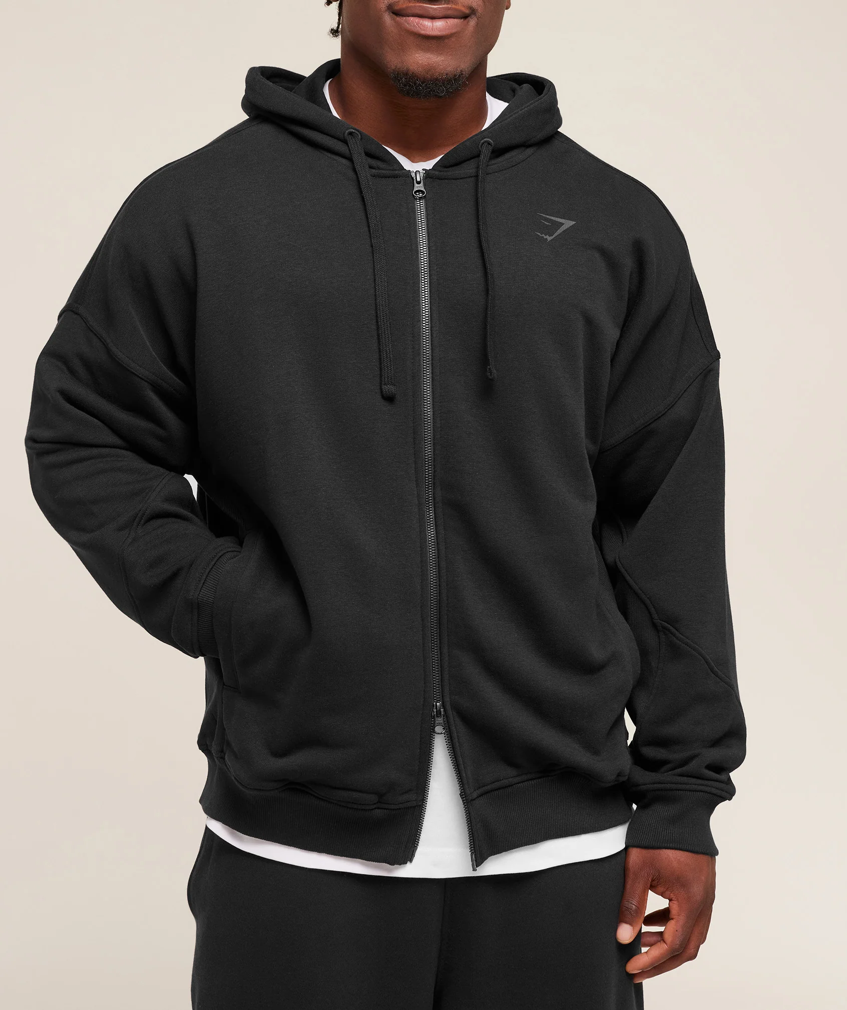 Gymshark Power Zip Up Hoodie - Black/Asphalt Grey - Image 4