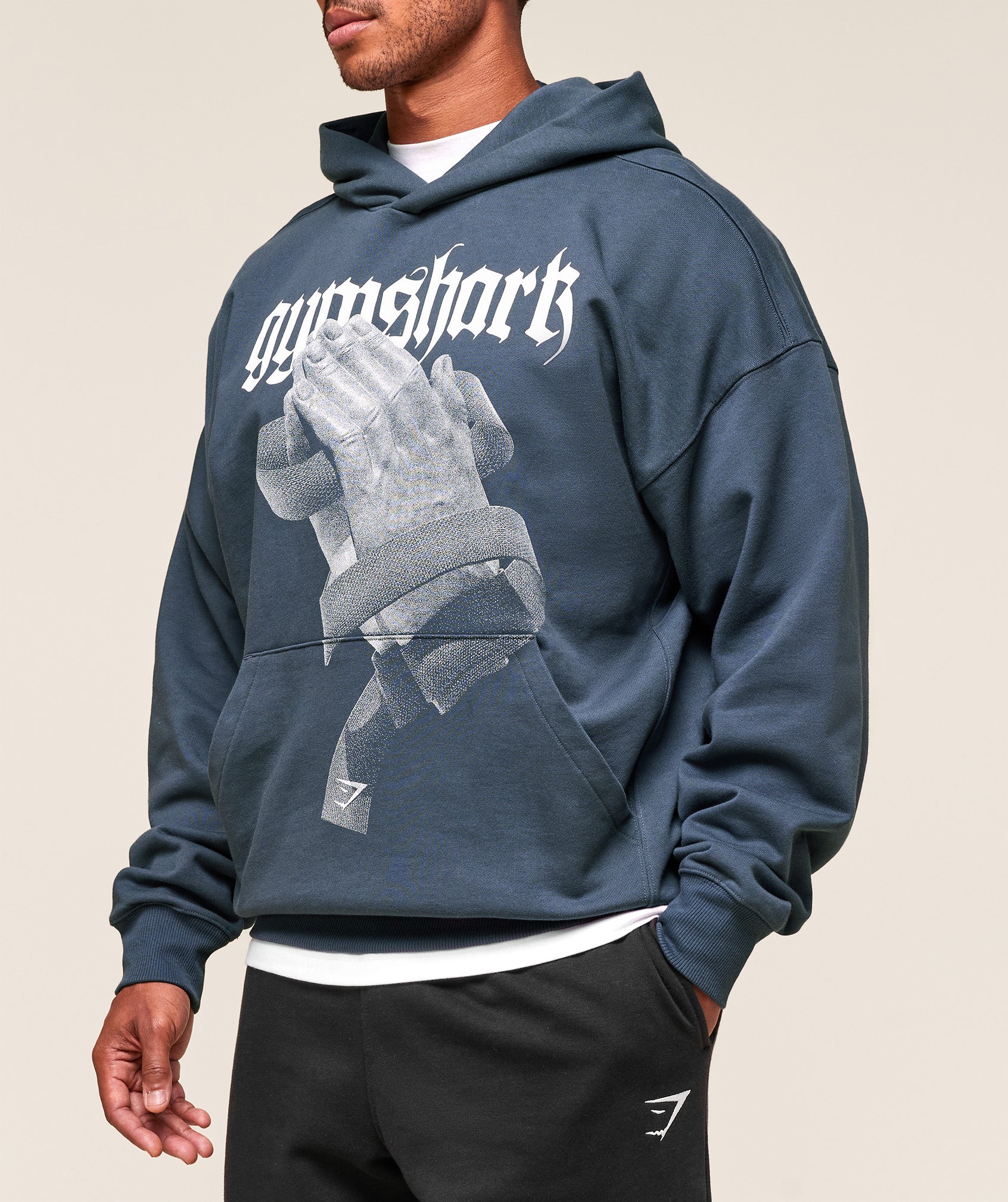 Gymshark Prayer Hands Hoodie - Titanium Blue - Image 4