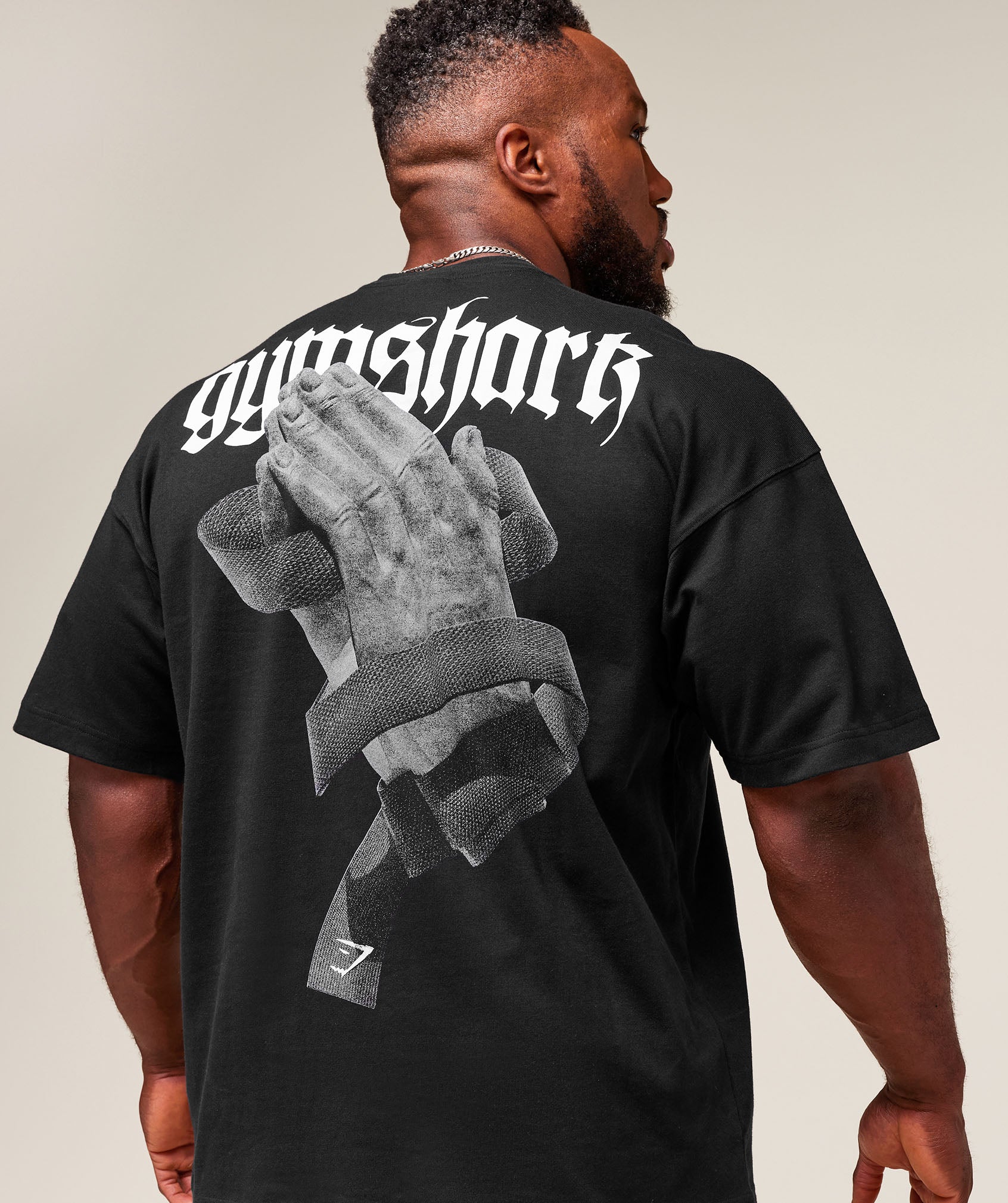 Gymshark Prayer Hands T-Shirt - Black - Image 5