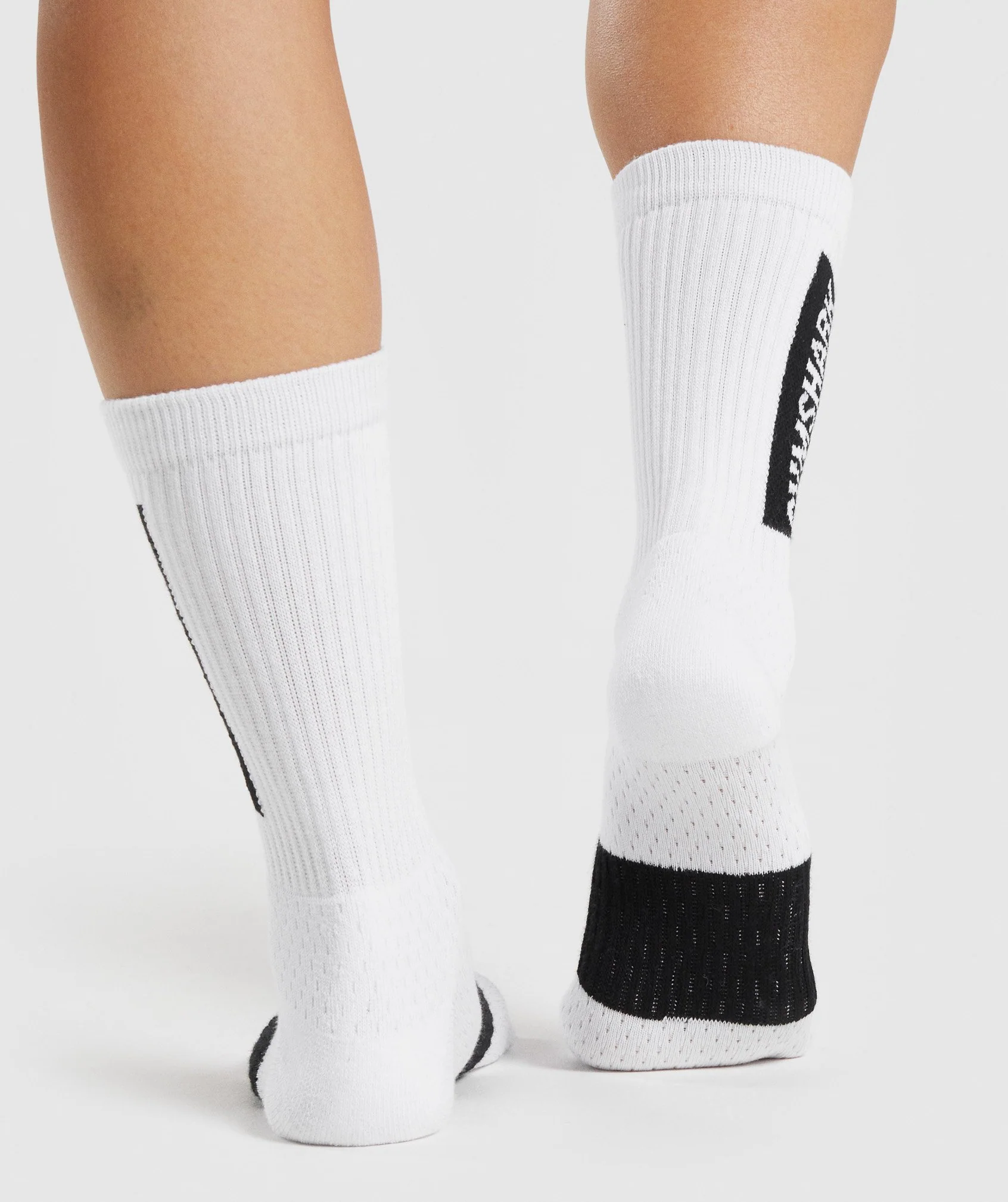 Gymshark Premium Logo Crew Socks (1pk) - White - Image 3