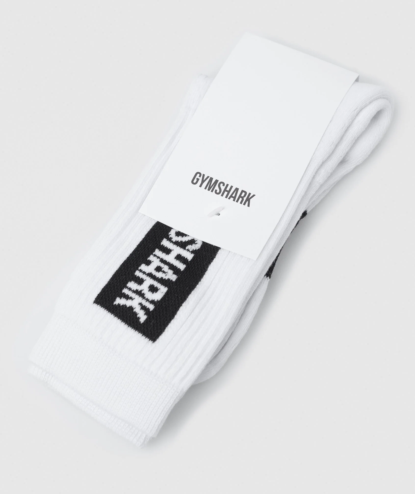 Gymshark Premium Logo Crew Socks (1pk) - White - Image 5