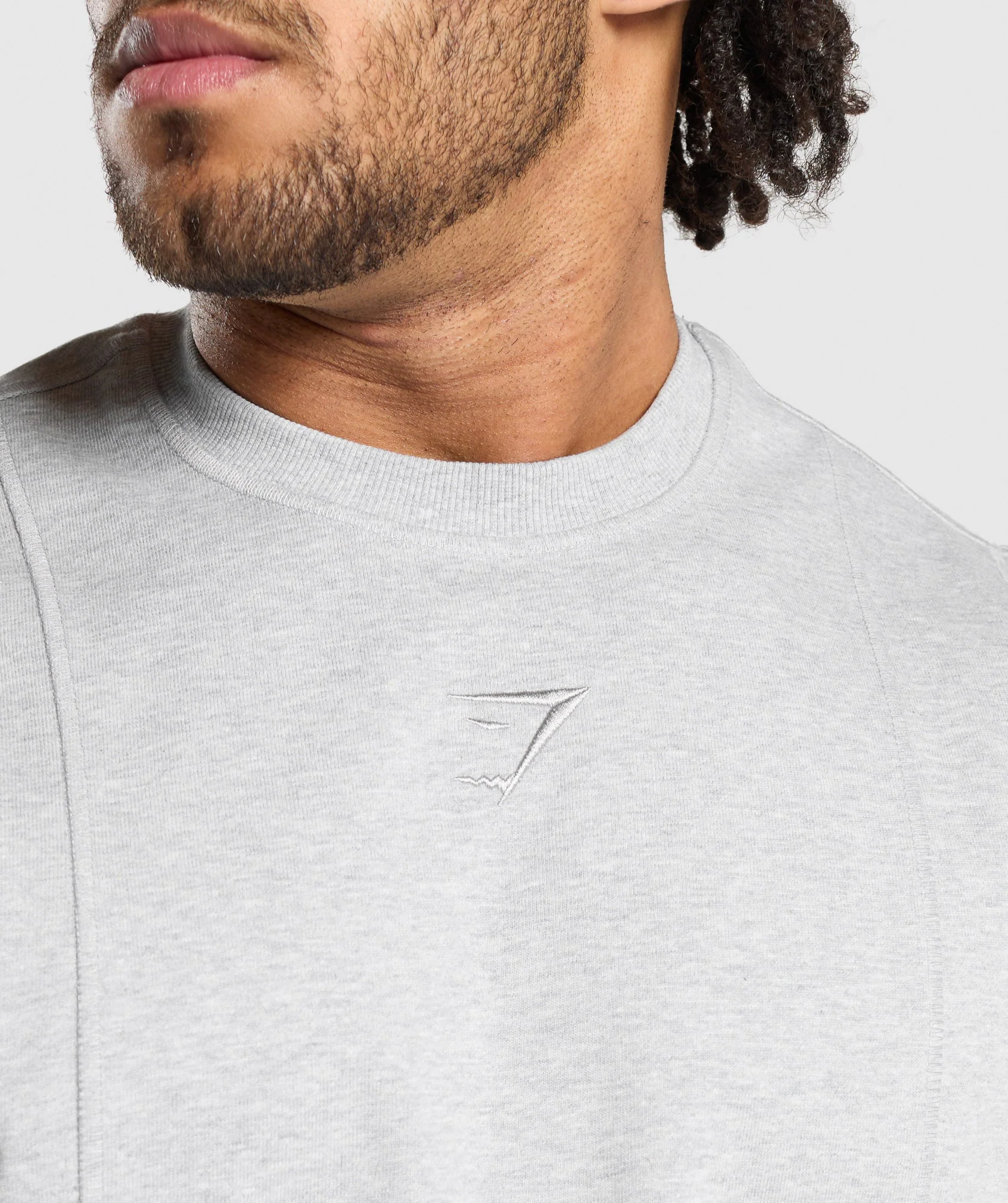 Gymshark Premium Lifting Boxy Cut Off Tank - Light Grey Marl - Image 6