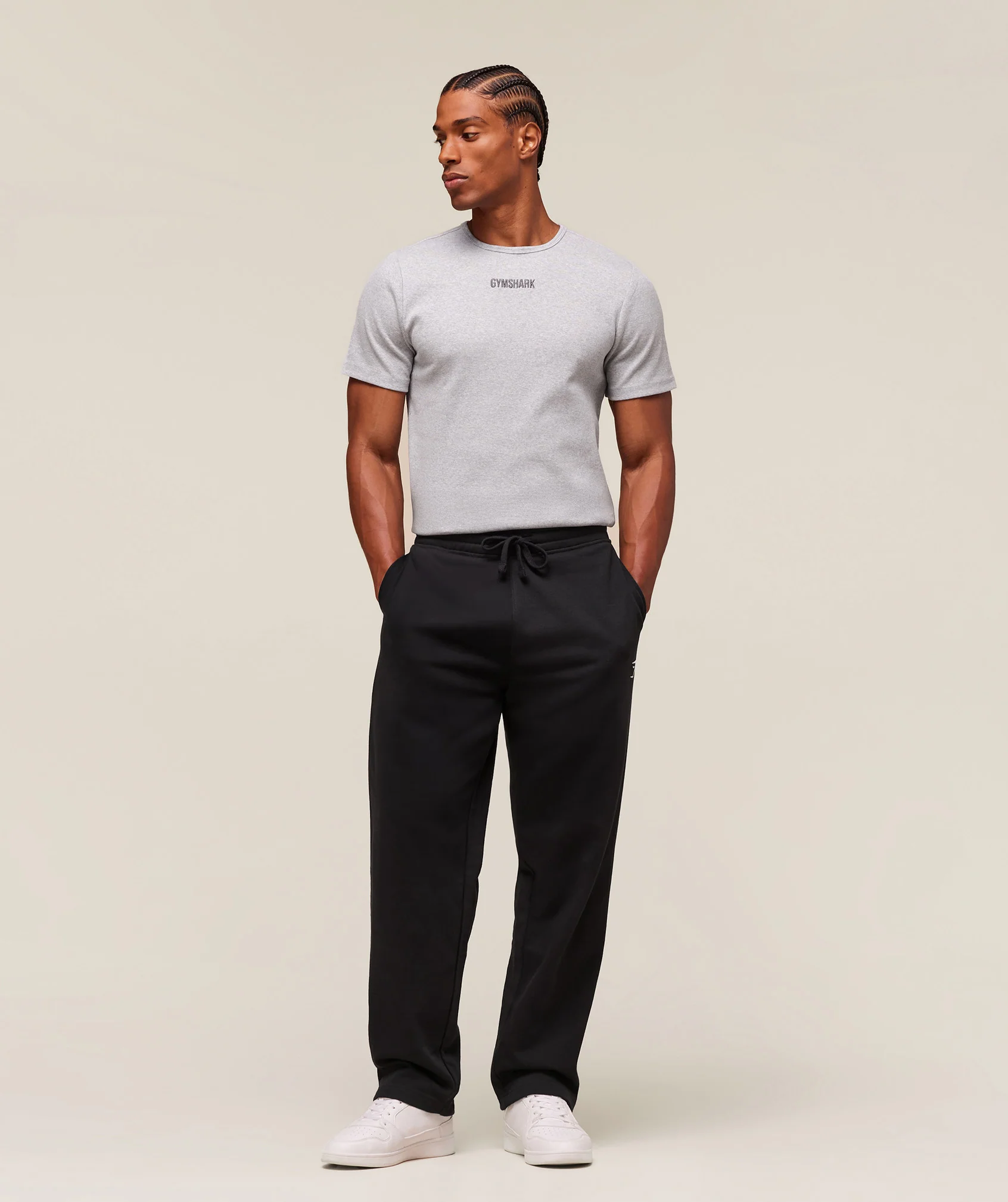 Gymshark Premium Ribbed T-Shirt - Light Grey Core Marl - Image 4