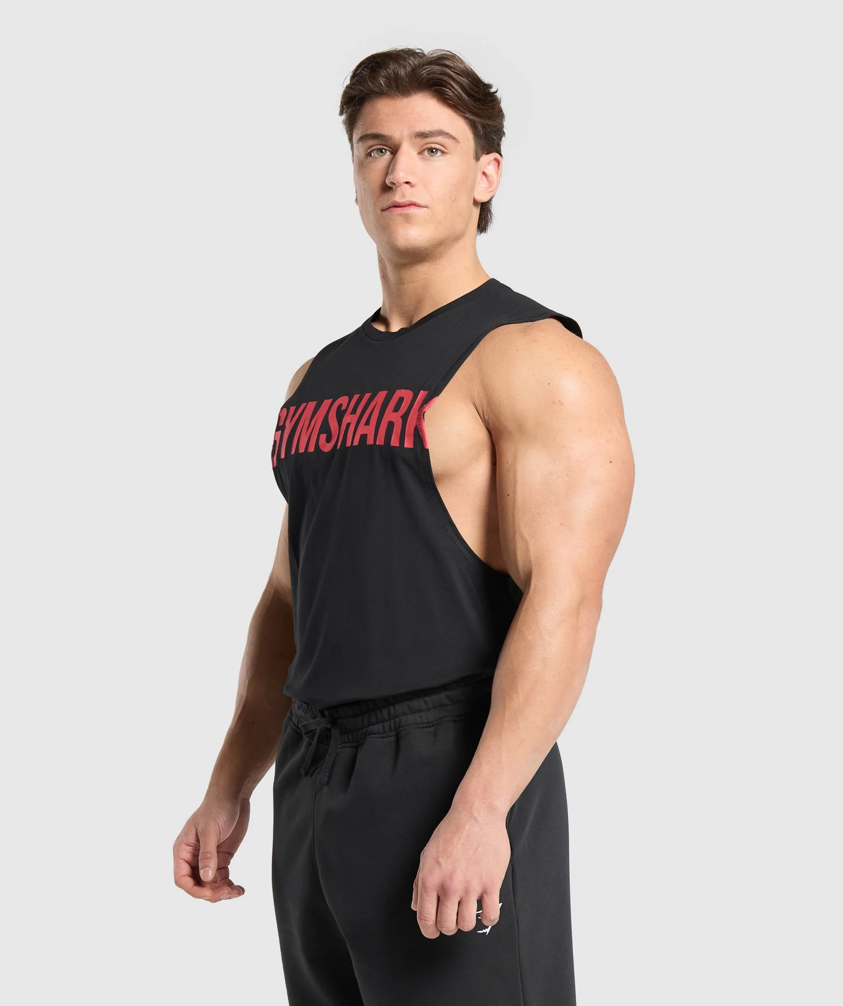 Gymshark Prime Drop Arm Tank - Black/Vivid Red - Image 3