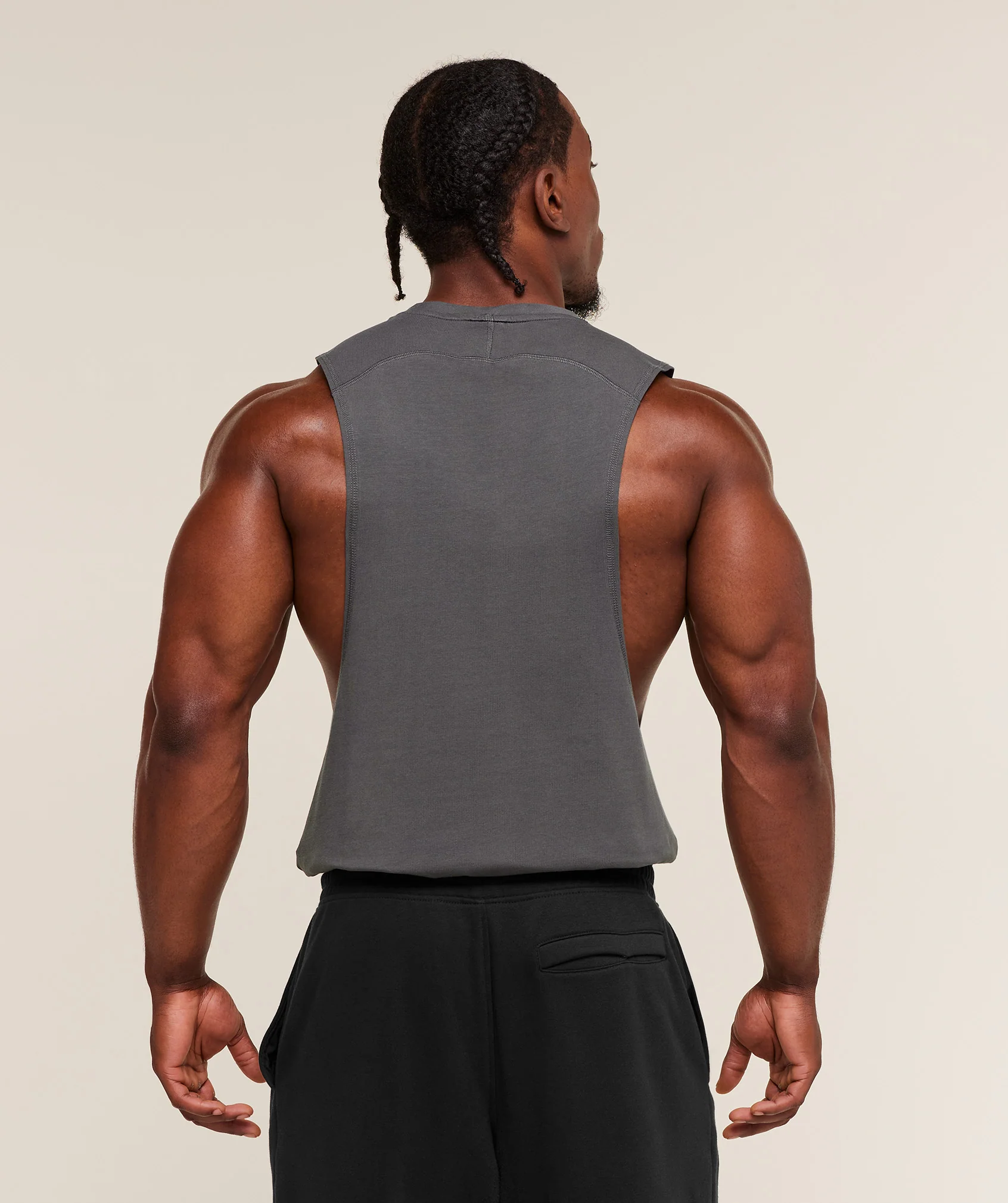 Gymshark Prime Drop Arm Tank - Grey/Antique Gold - Image 2