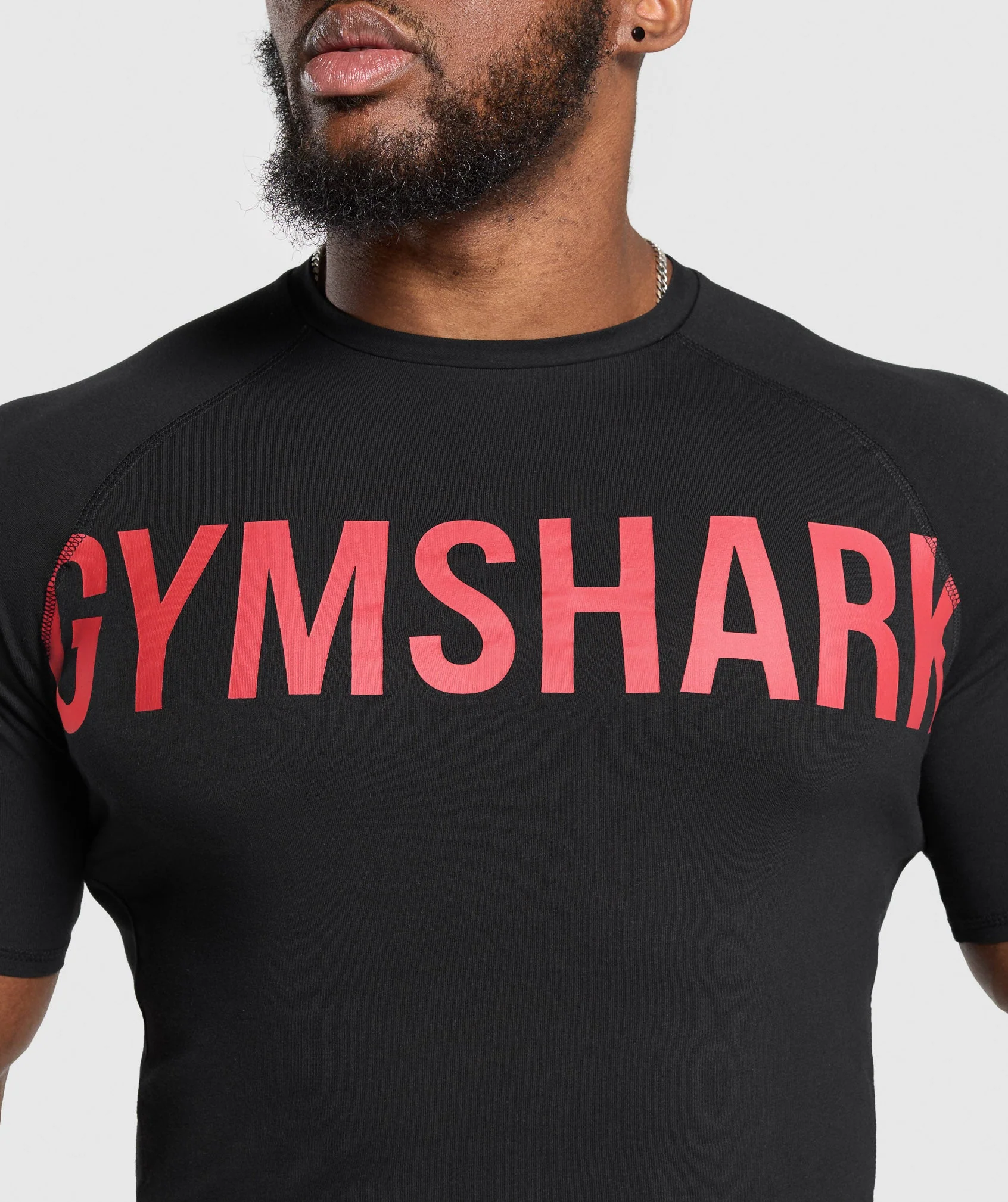 Gymshark Prime T-Shirt - Black/Vivid Red - Image 5