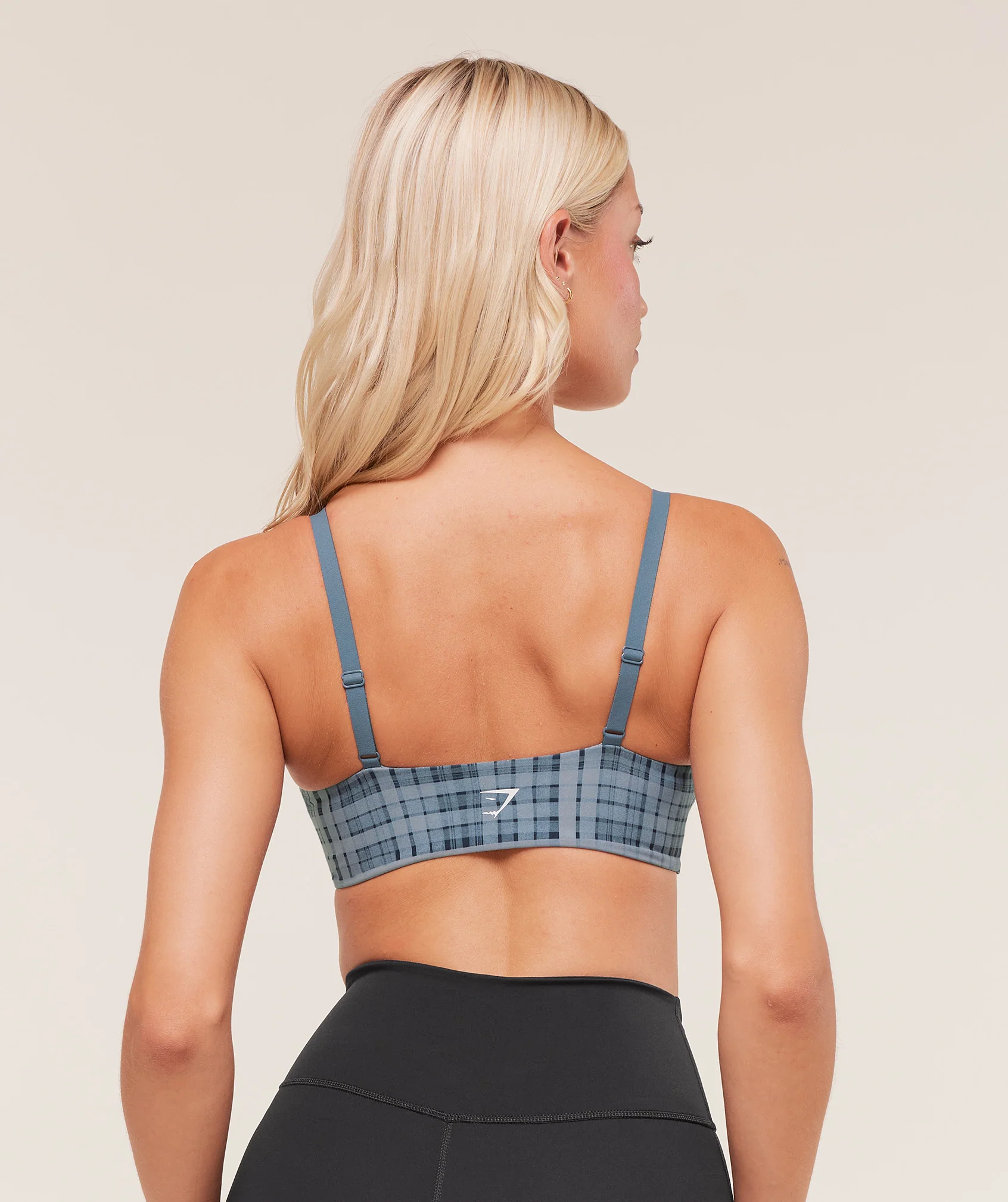 Gymshark Printed Twist Front Bralette - Denim Grey - Image 2