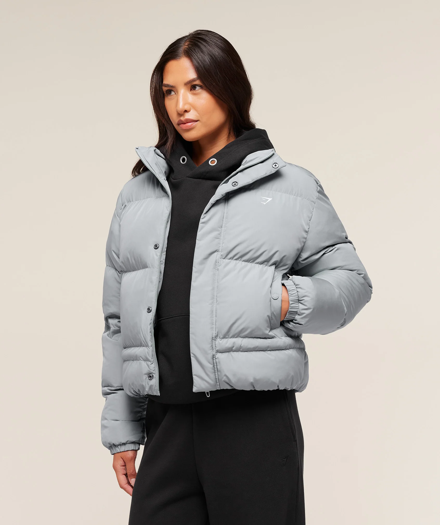 Gymshark Puffer Jacket - Denim Grey - Image 2