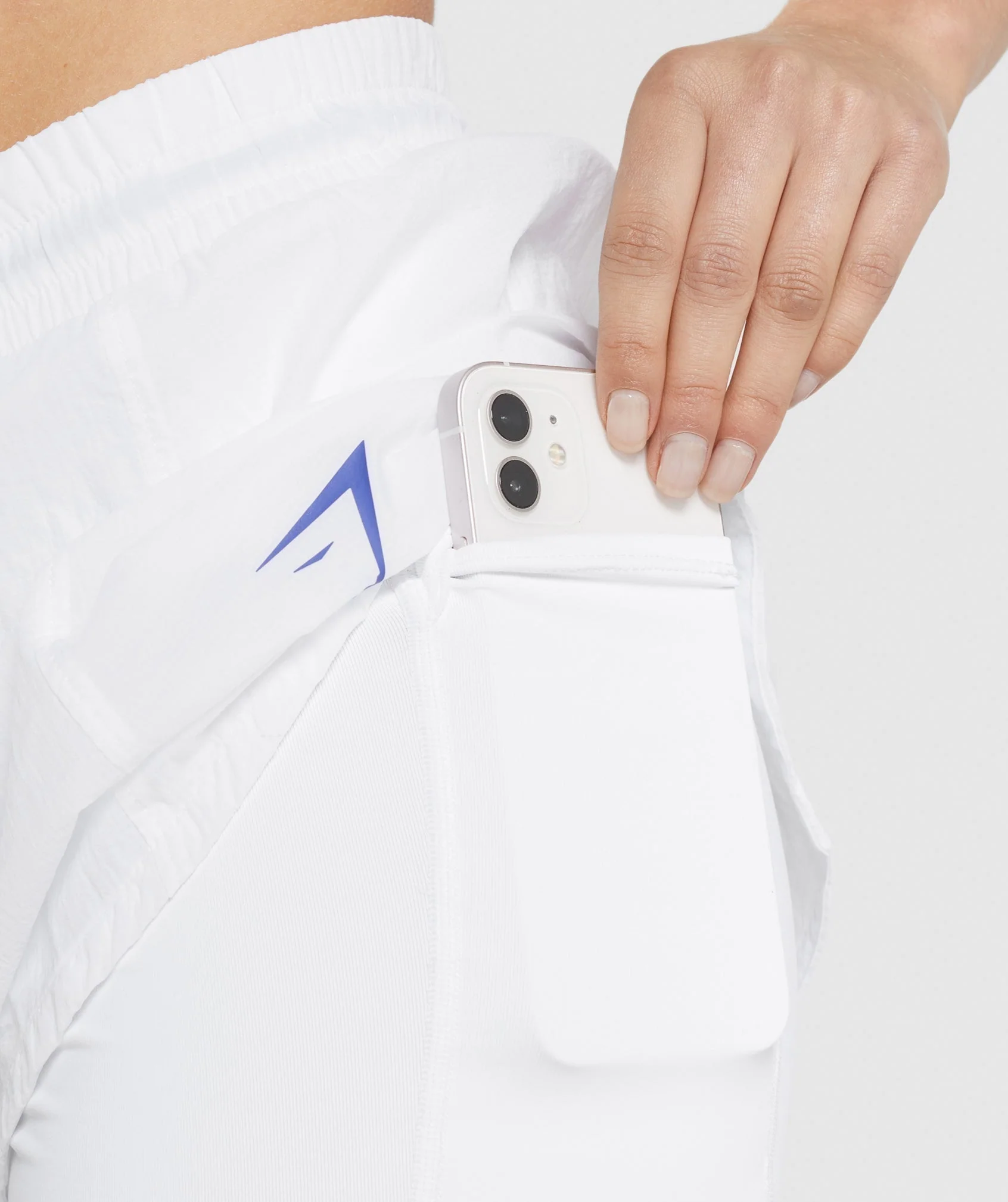 Gymshark Pulse 2 in 1 Shorts - White - Image 6