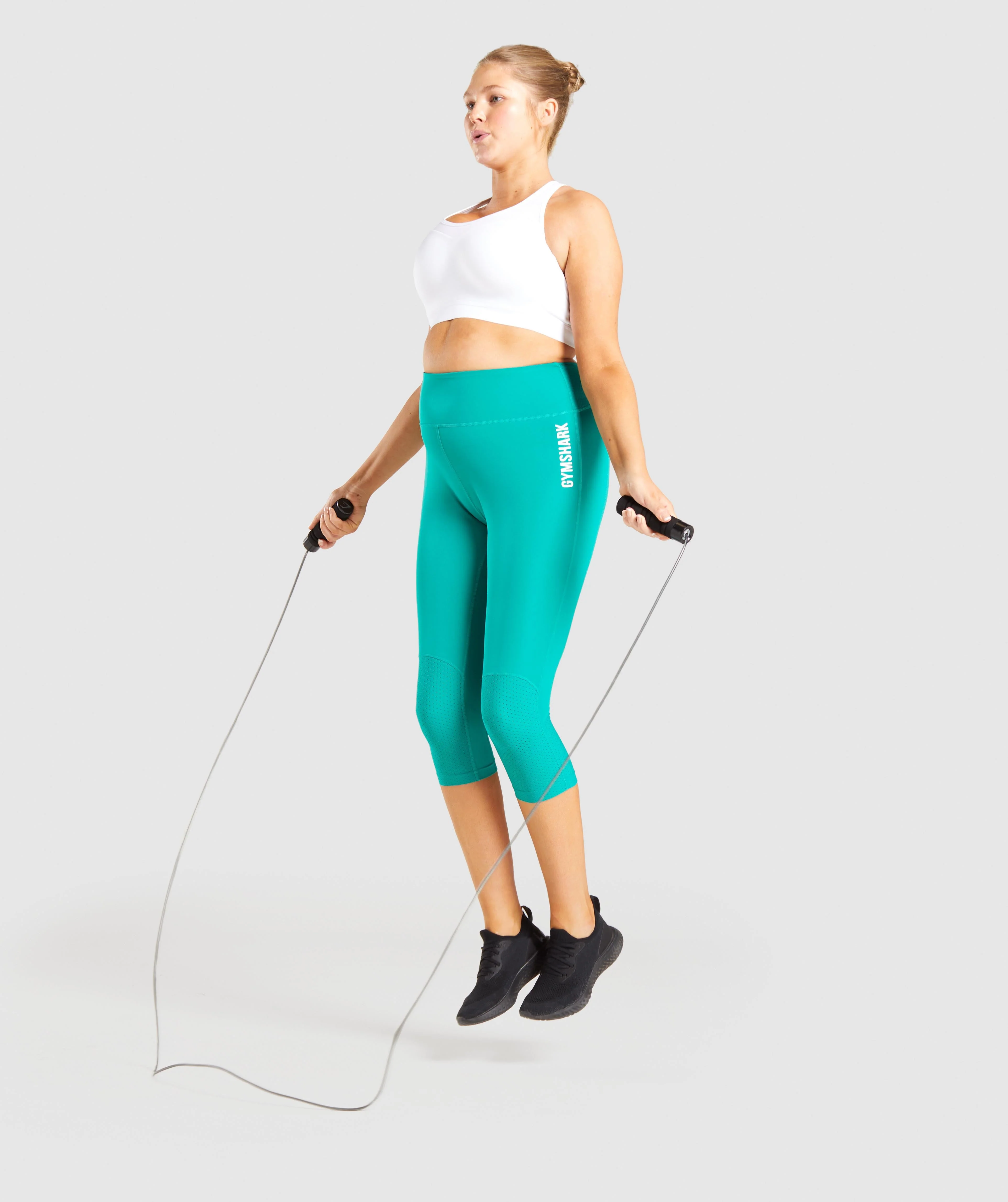 Gymshark Pulse Cropped Leggings - Green - Image 4