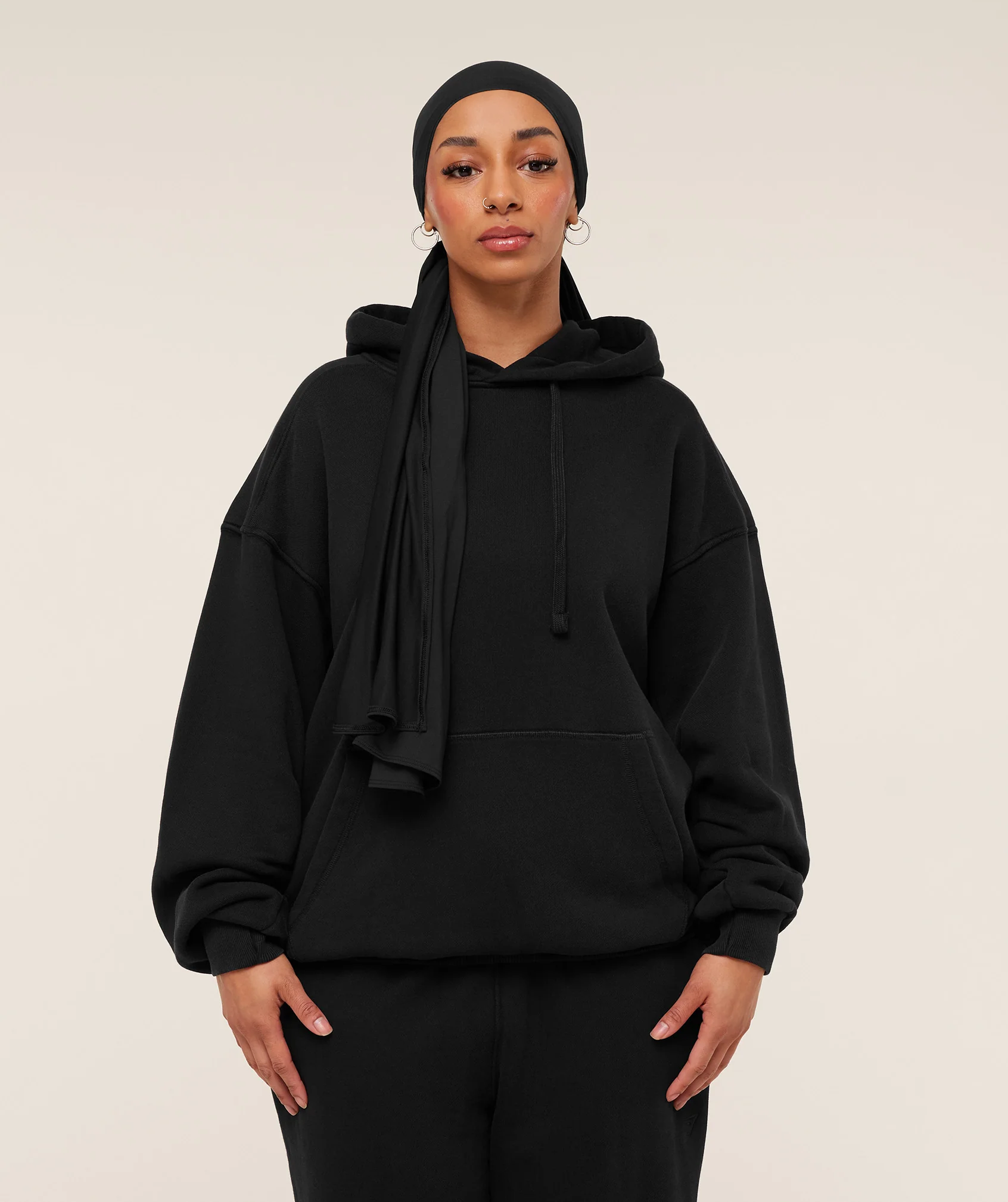 Gymshark Pump Cover Structured Fleece Hoodie - Black/Wash