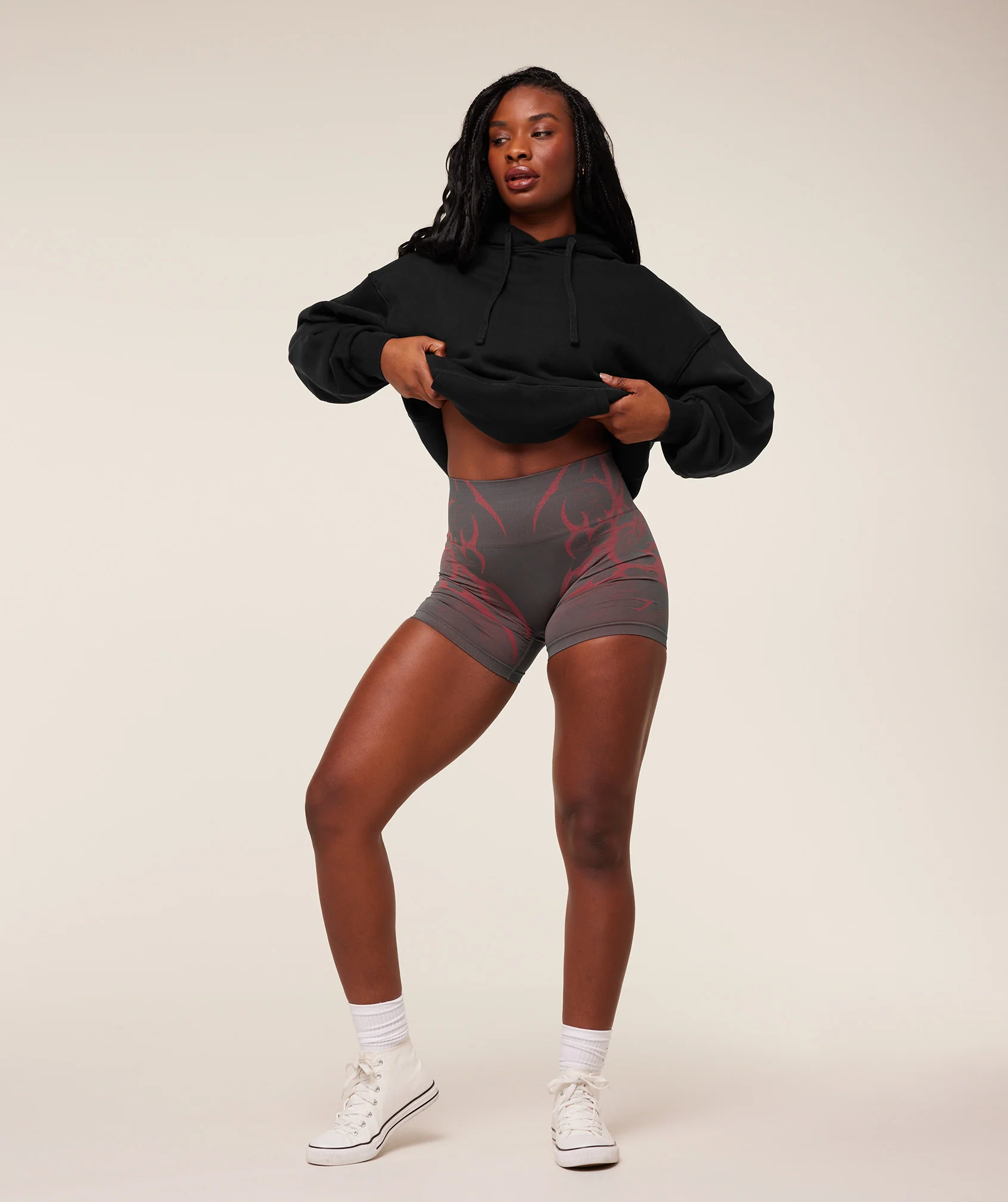 Gymshark Pump Cover Structured Fleece Hoodie - Black/Wash - Image 5