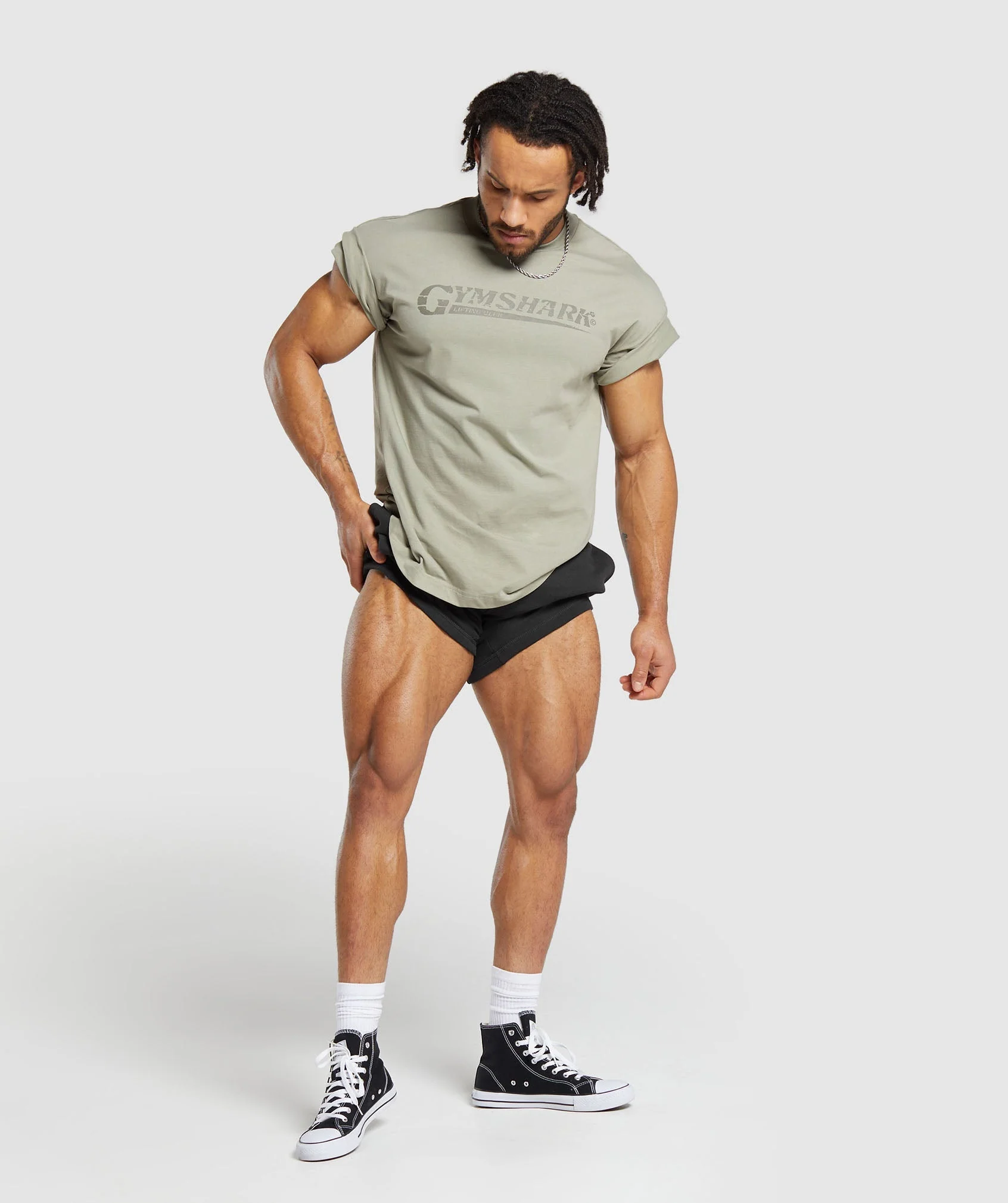 Gymshark Pump Cover T-Shirt - Chalk Green - Image 5