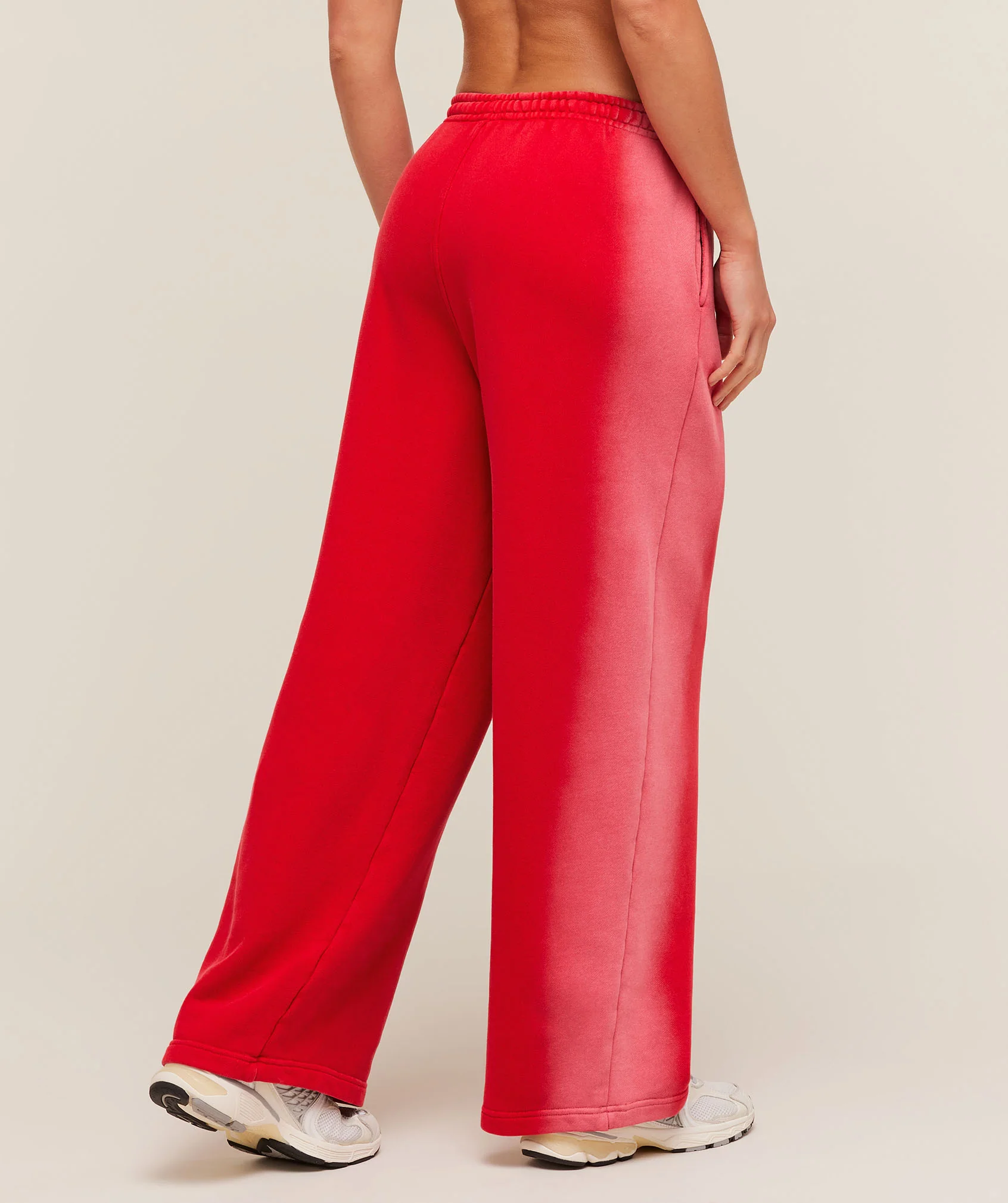 Gymshark Pump Washed Straight Leg Joggers - Carmine Red/Soft White - Image 2