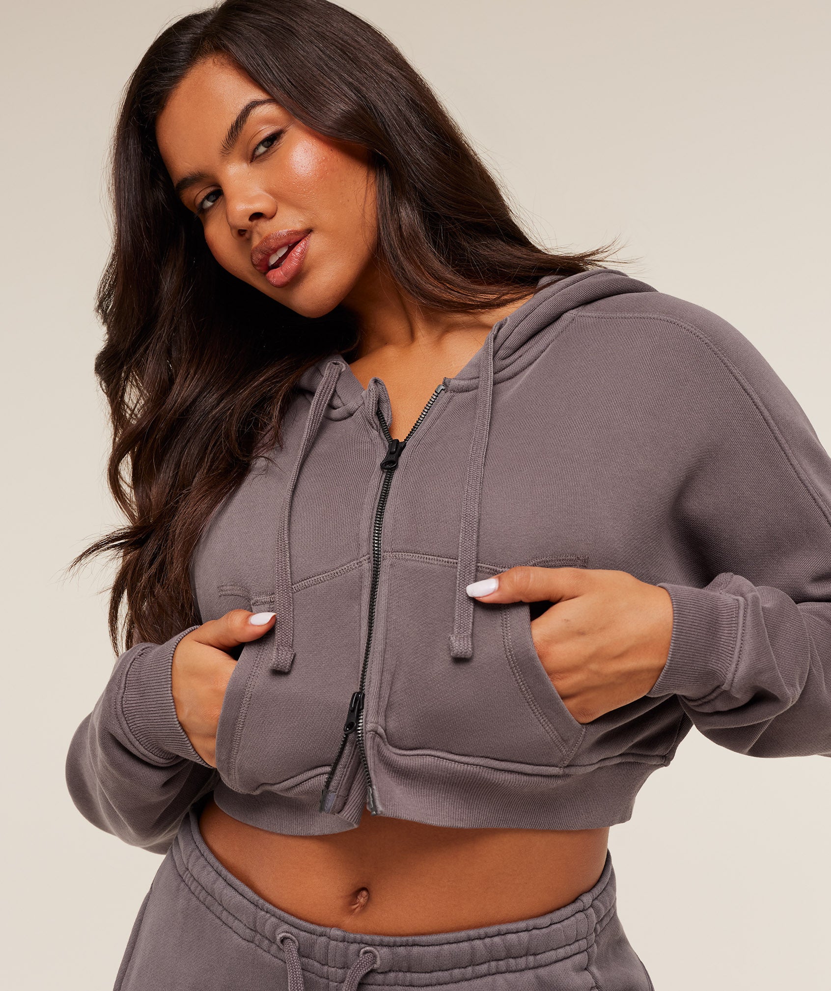 Gymshark Pump Zip Through Hoodie - GS Cool Brown/WASH - Image 6