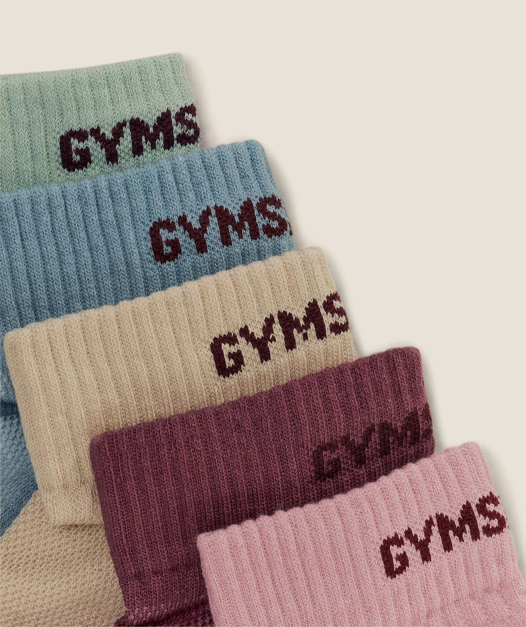 Gymshark Quarter Socks 5pk - Reset Pink/Cloud Pink/Stone Beige/Bench Blue/Clay Green - Image 4