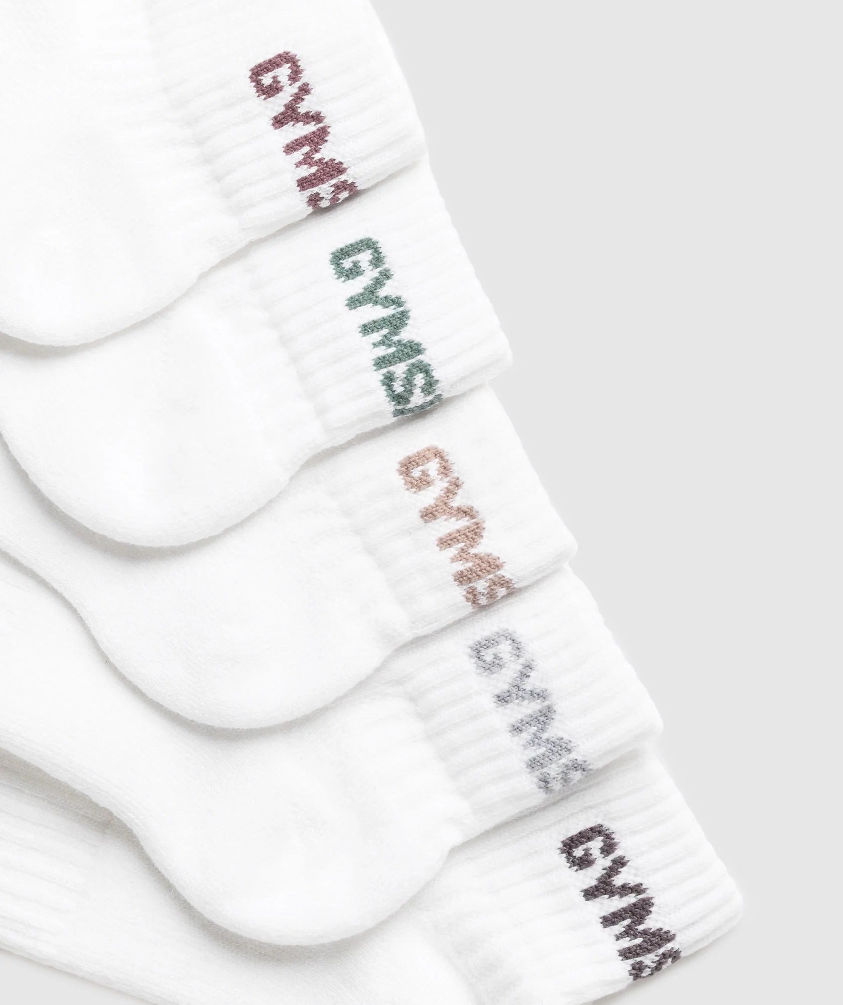 Gymshark Quarter Socks 5pk - Metal Purple/Rest Pink/Calm Pink/Celeste Blue/Brushed Purple - Image 2