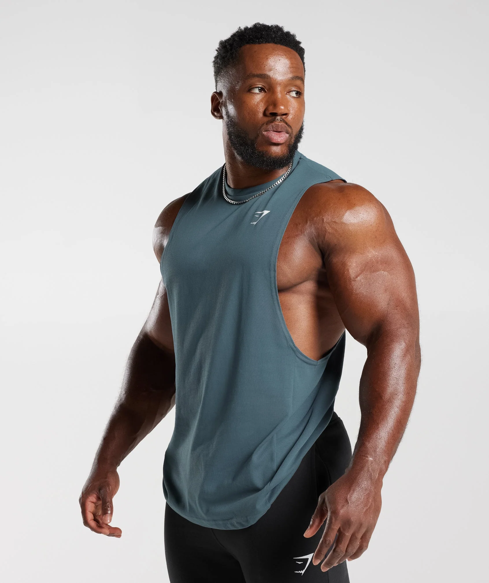 Gymshark React Drop Arm Tank - Denim Teal - Image 3