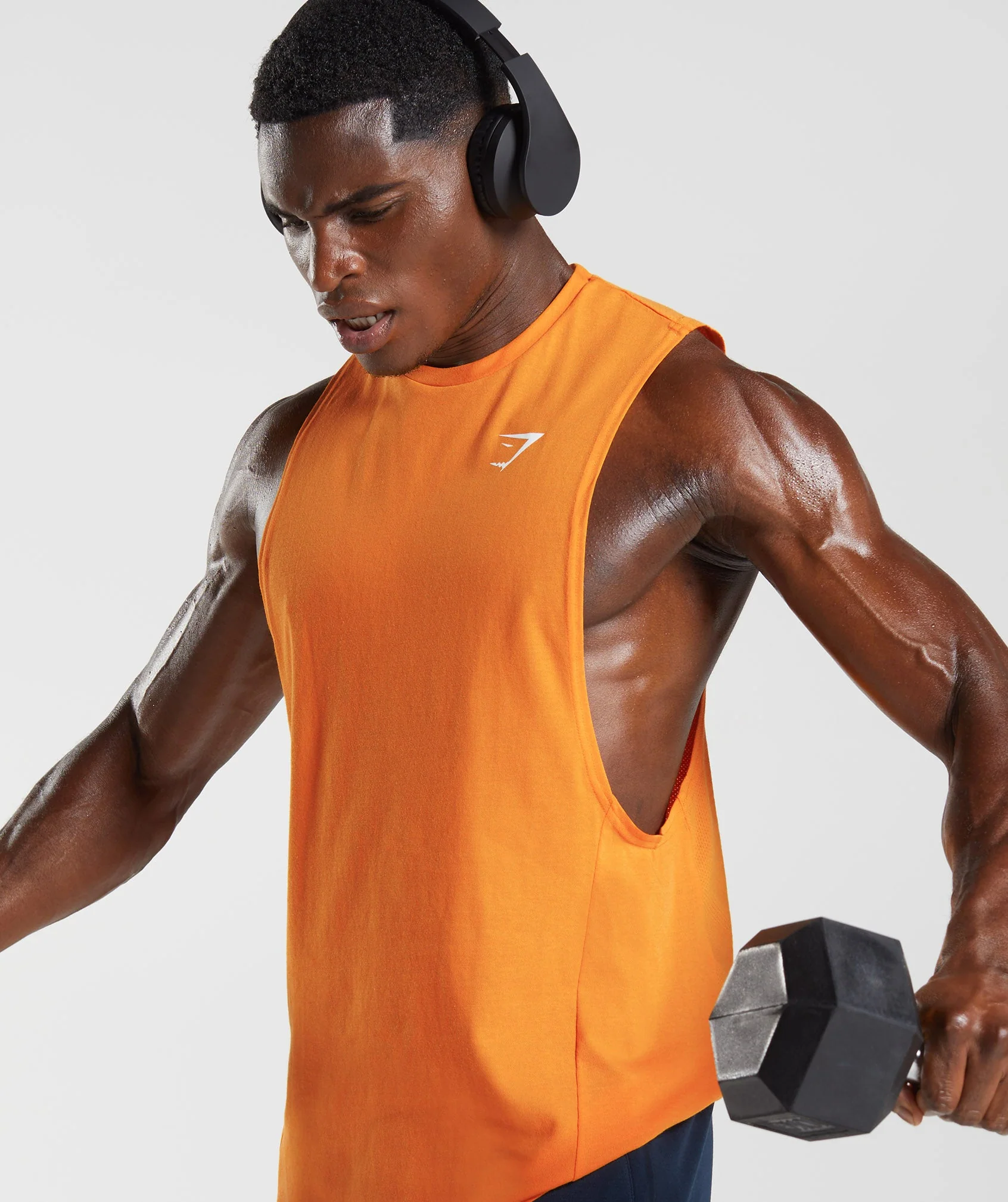Gymshark React Drop Arm Tank - Sunburst Orange - Image 3