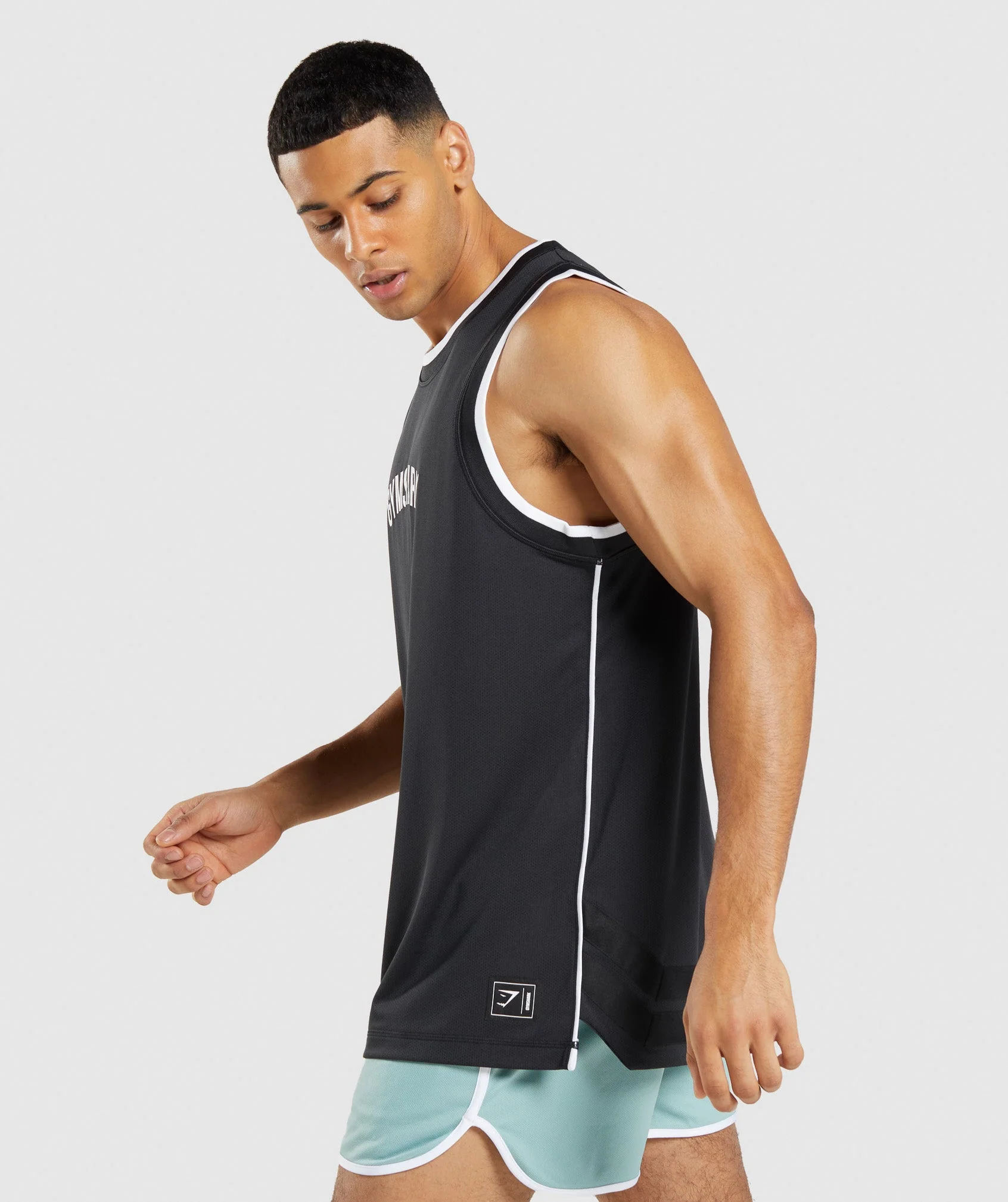 Gymshark Recess Basketball Tank - Black/White - Image 3