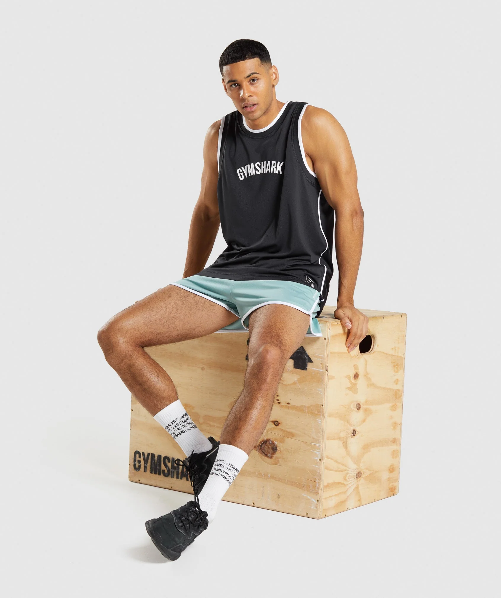 Gymshark Recess Basketball Tank - Black/White - Image 4