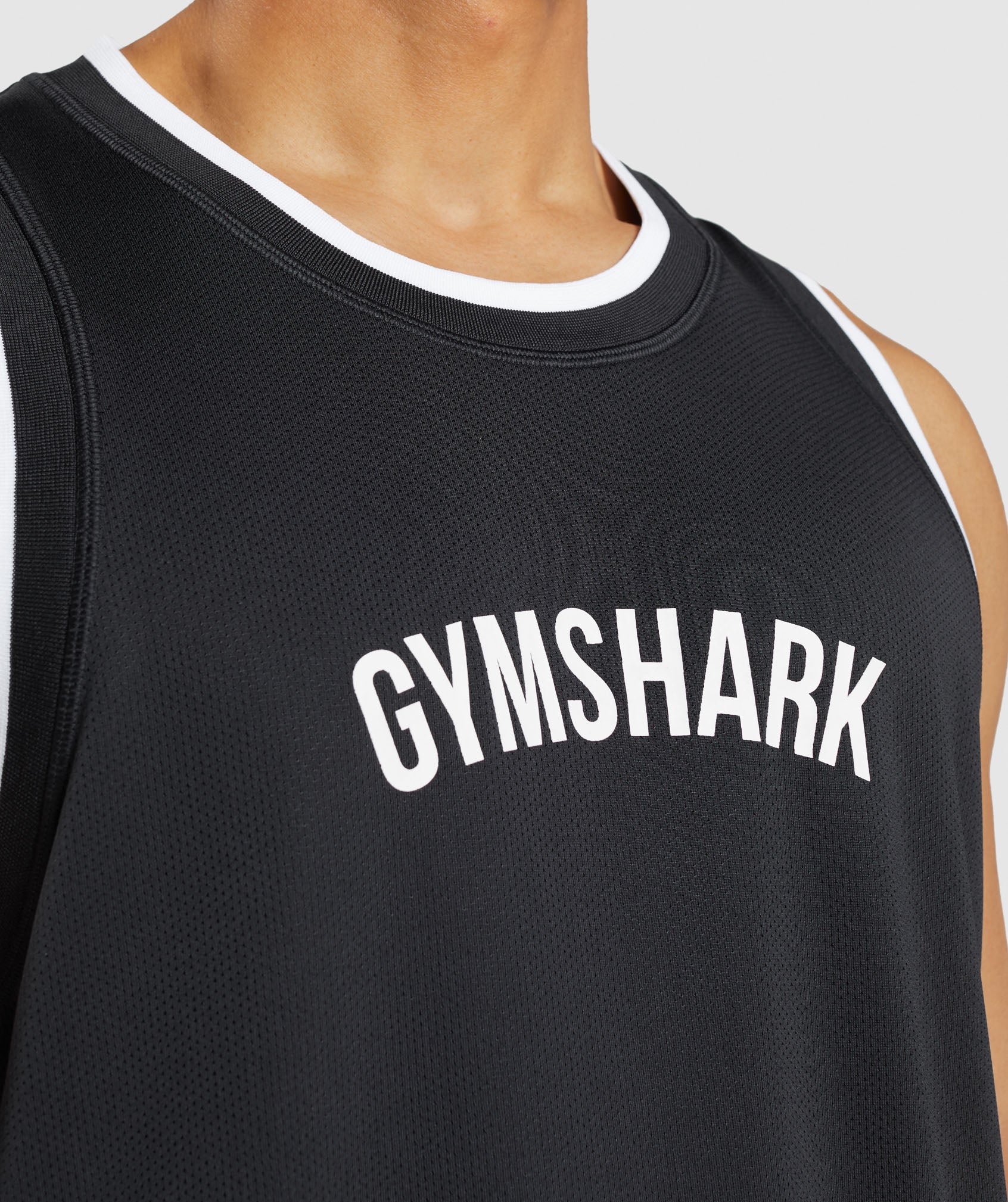 Gymshark Recess Basketball Tank - Black/White - Image 6