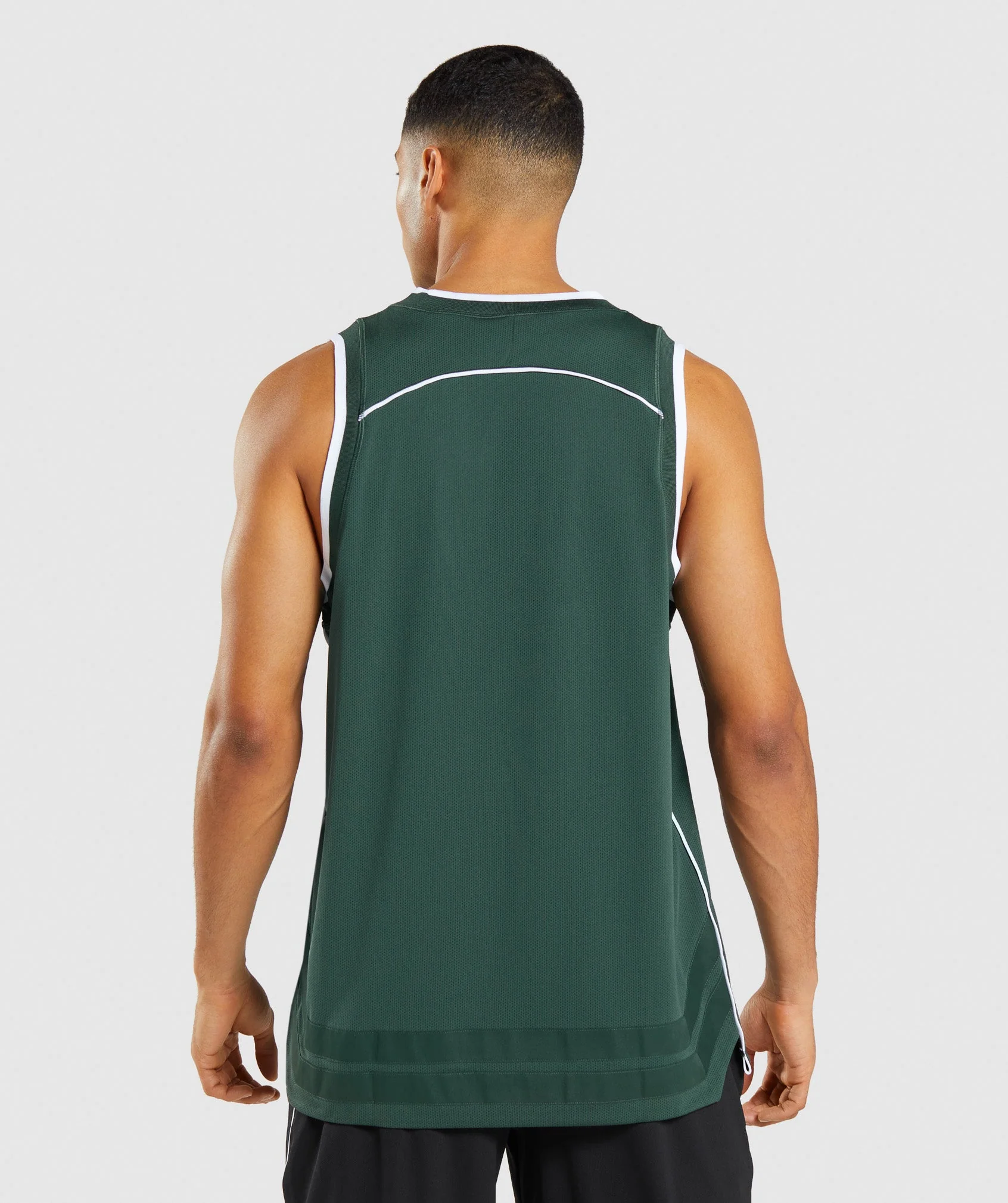 Gymshark Recess Basketball Tank - Obsidian Green/White - Image 2