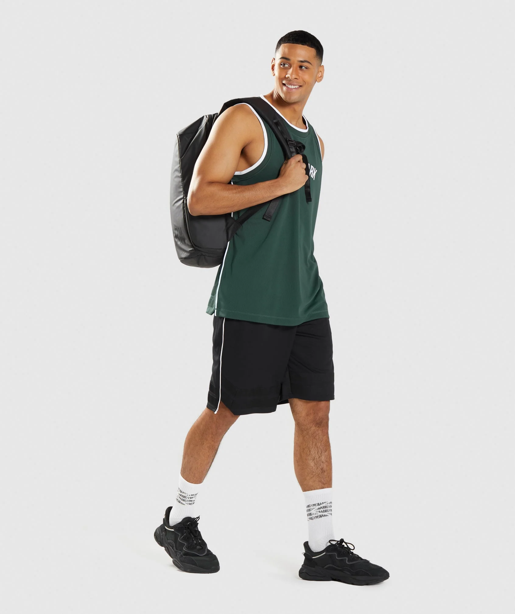 Gymshark Recess Basketball Tank - Obsidian Green/White - Image 4