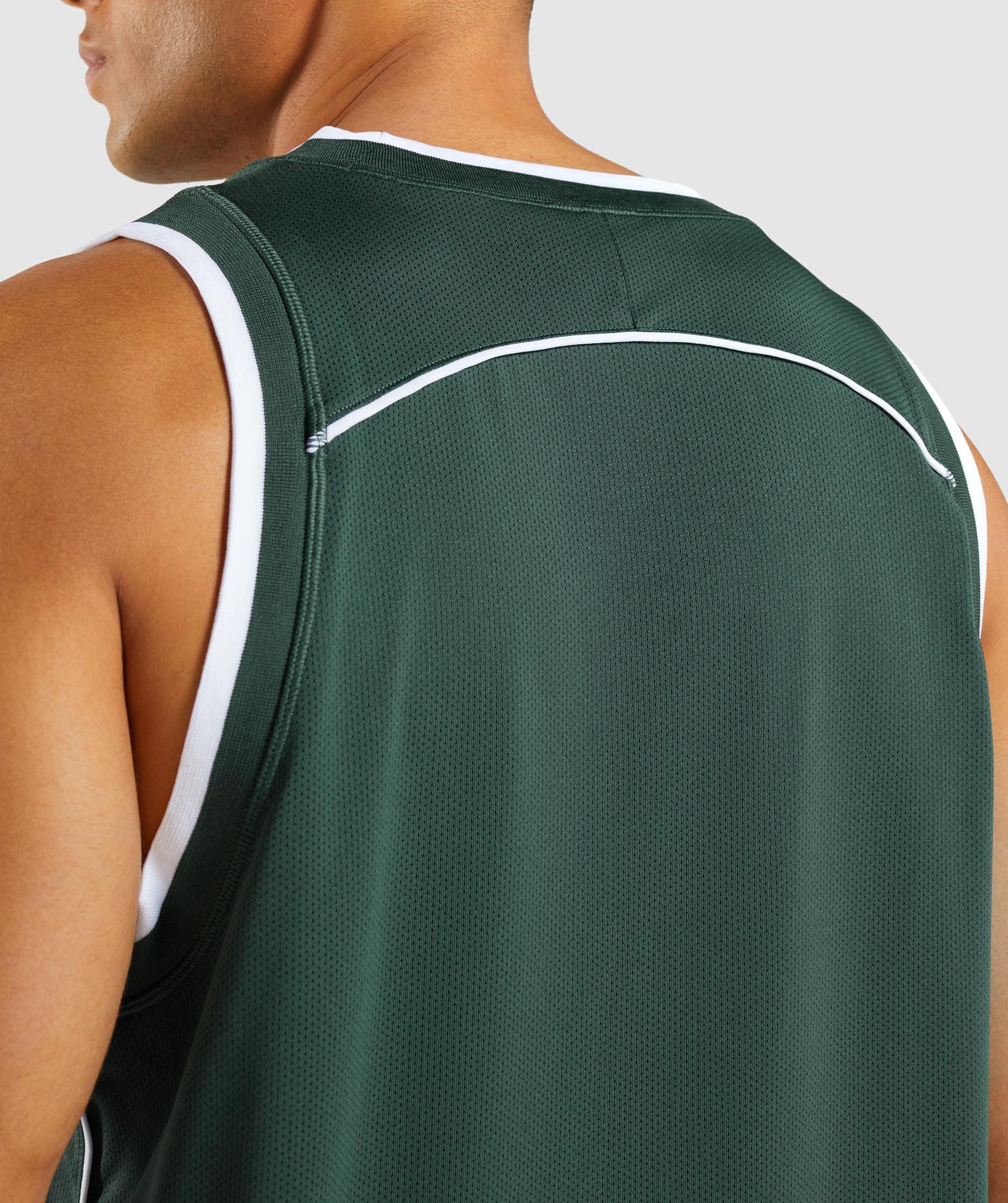 Gymshark Recess Basketball Tank - Obsidian Green/White - Image 5