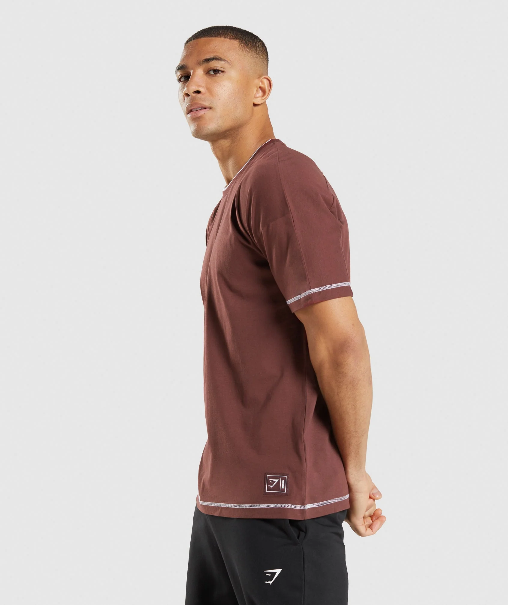 Gymshark Recess T-Shirt - Cherry Brown/White - Image 3