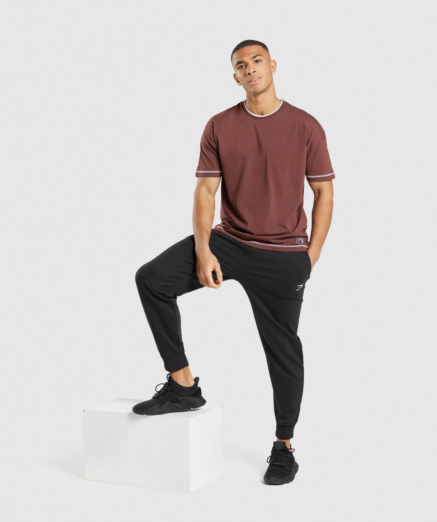 Gymshark Recess T-Shirt - Cherry Brown/White - Image 4