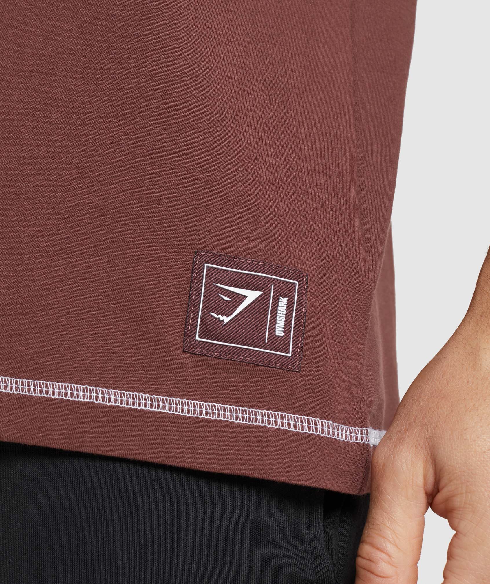 Gymshark Recess T-Shirt - Cherry Brown/White - Image 6