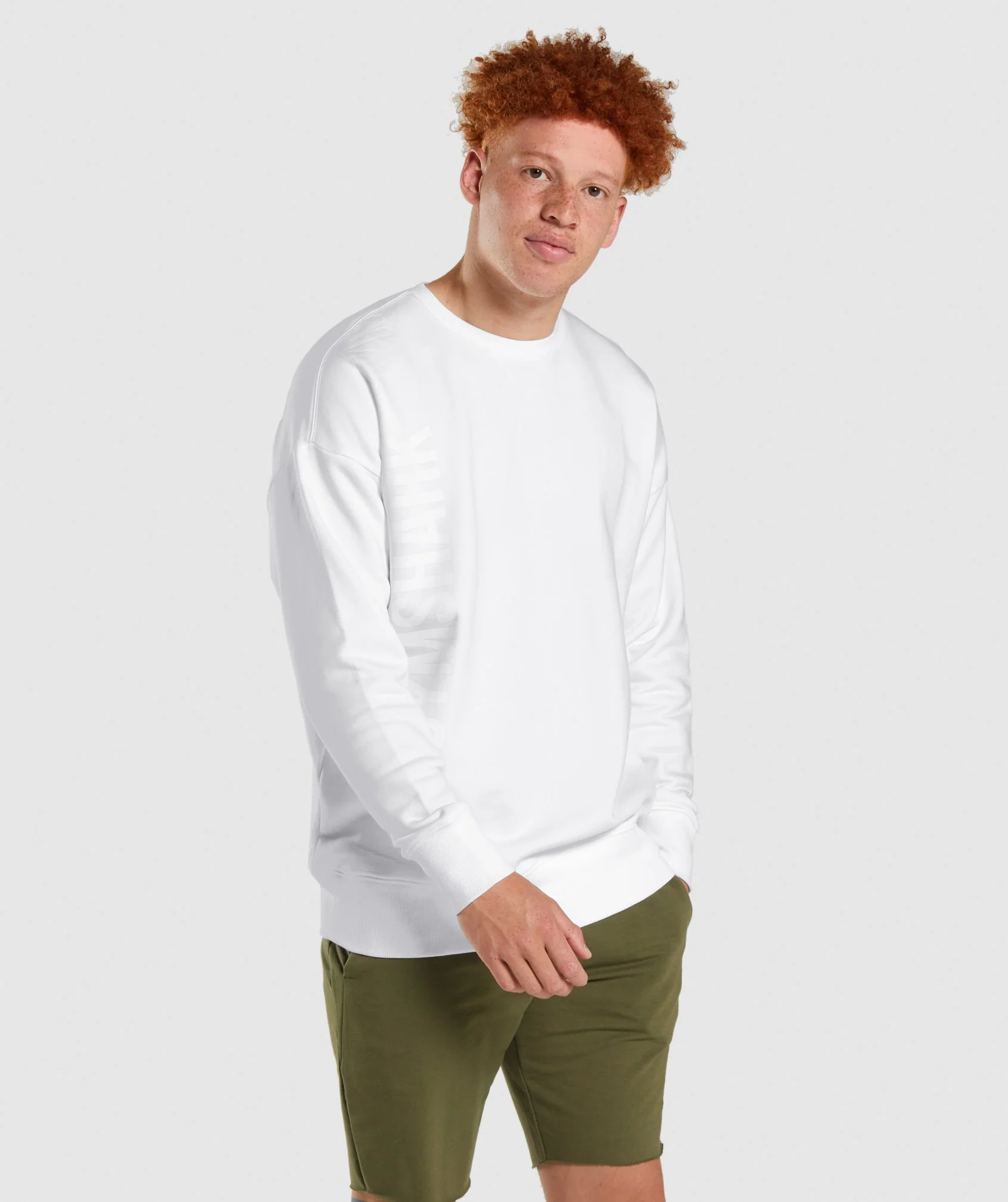 Gymshark Reset Unisex Crew Sweatshirt - White - Image 2