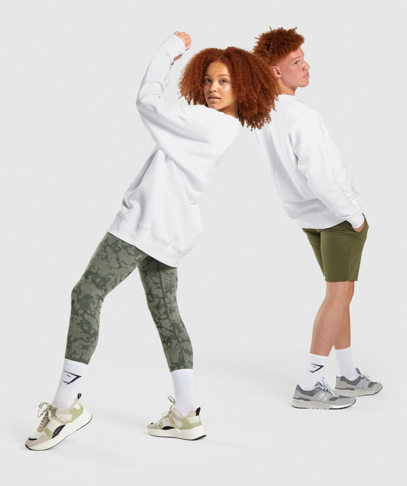 Gymshark Reset Unisex Crew Sweatshirt - White - Image 3