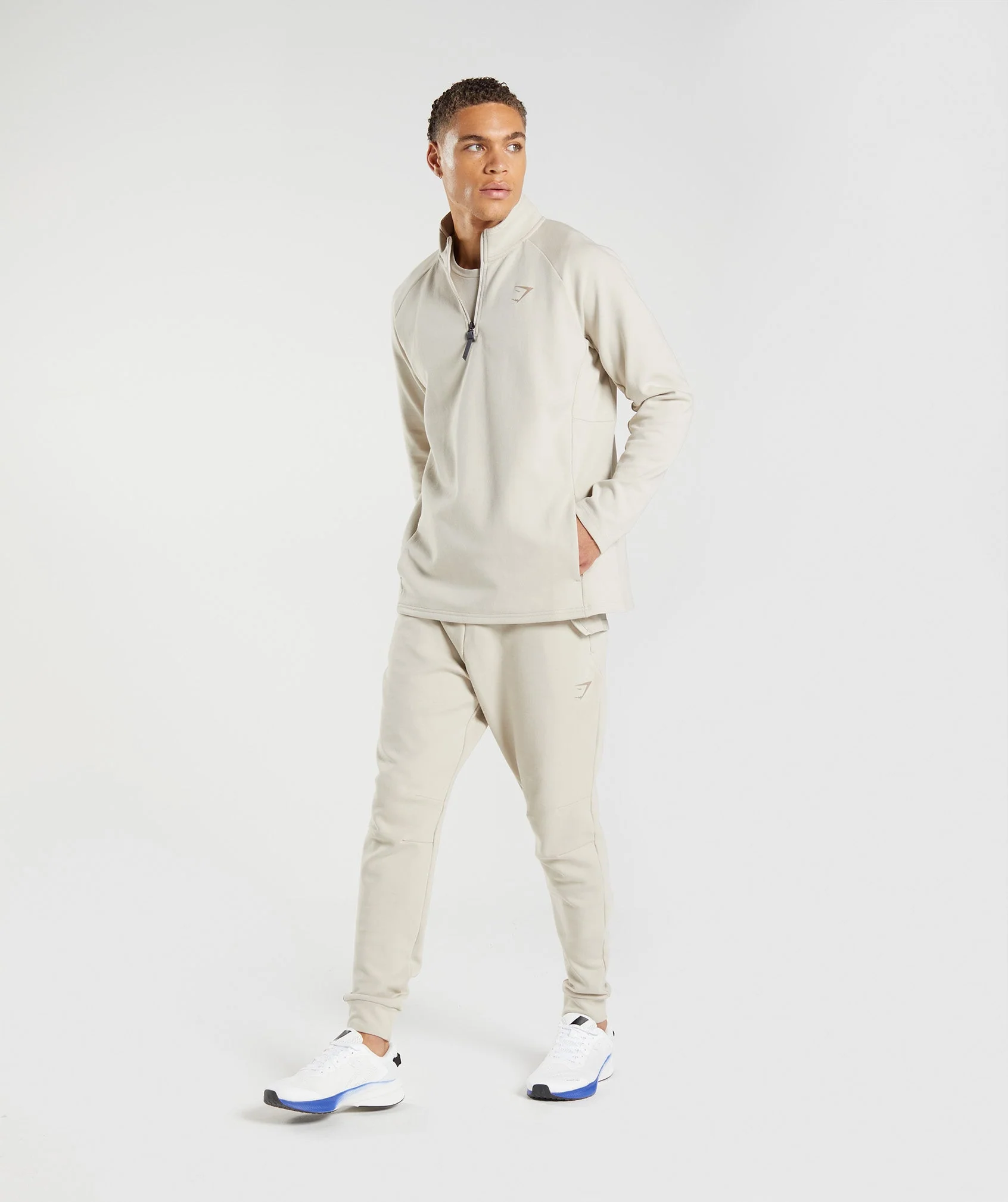 Gymshark Rest Day 1/4 Zip - Pebble Grey - Image 4